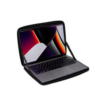 Thule Laptoptasche Gauntlet 4 MacBook Sleeve 14" Black, Laptop Hülle, schwarz, Muschel Design, MacBook Sleeve, Kantenschutz