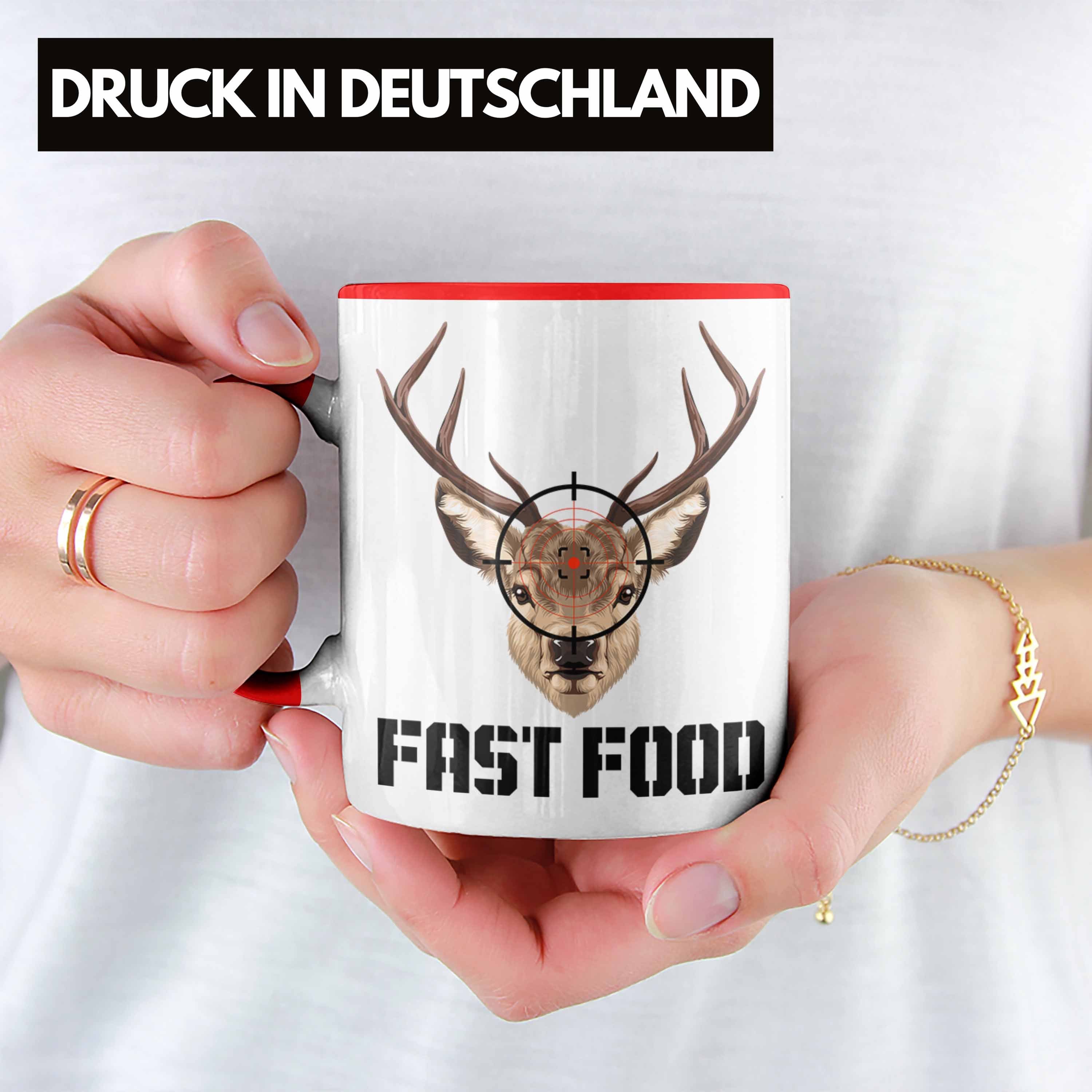 Spruch für Jagen Trendation Lustige "Fast Food" Tasse Tasse Ges Rot Jagd Geschenkidee Jäger