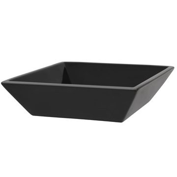 vidaXL Badezimmer-Set Waschbecken Keramik Quadratisch Schwarz 41,5 x 41,5 x 12 cm