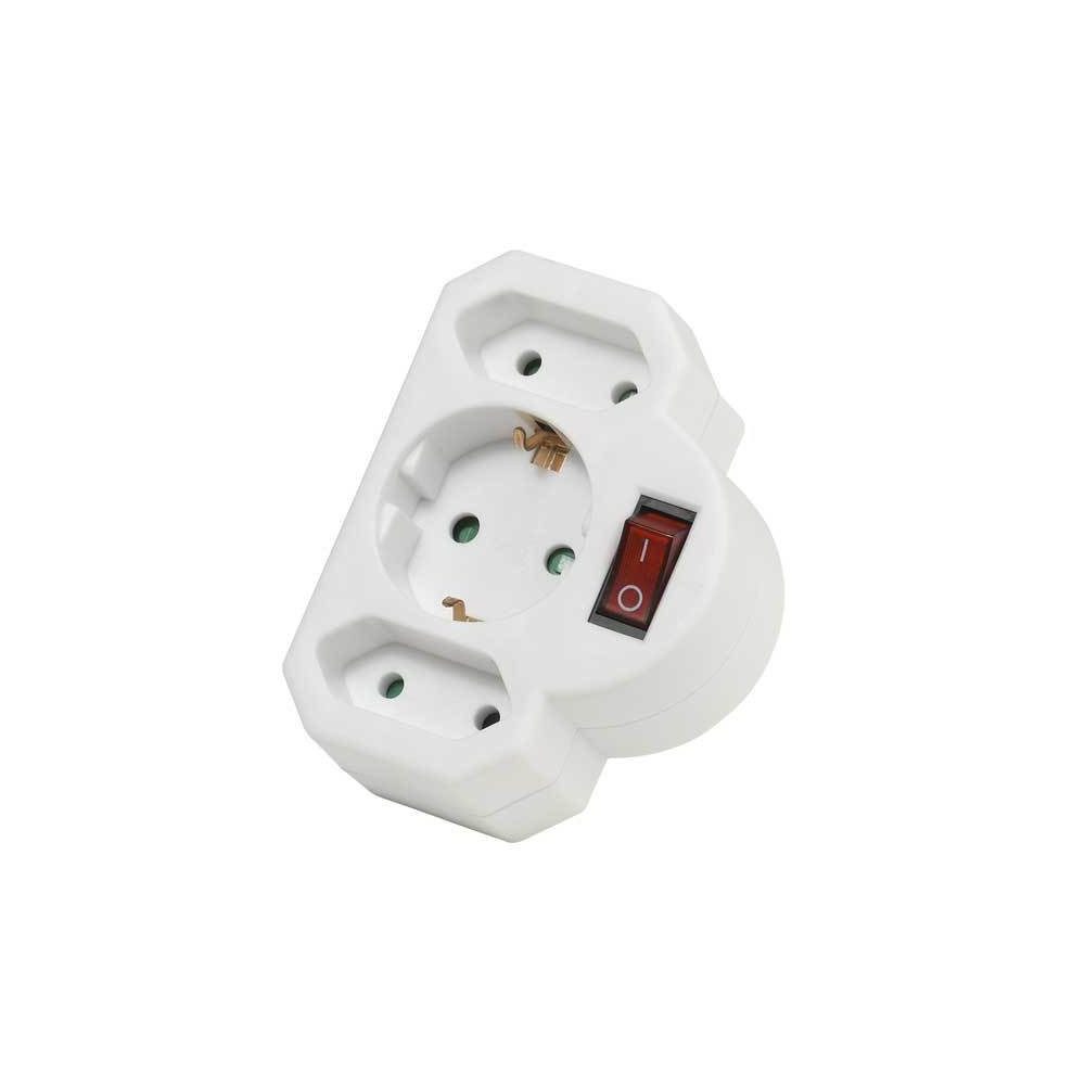 Vivanco Schukoadapter mit Schalter (27369) Mehrfachsteckdose