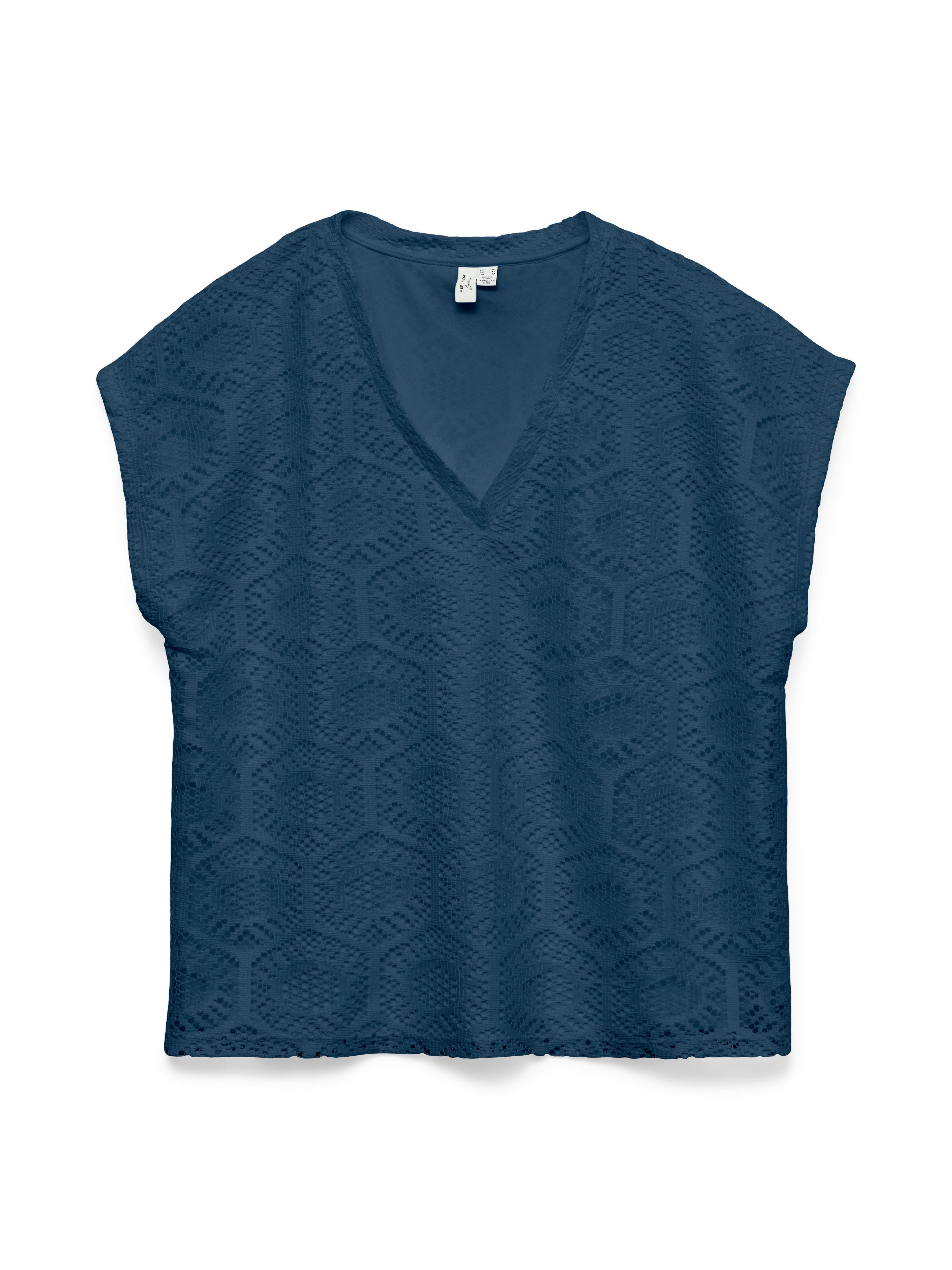 Vero Moda Spitzenshirt VMIRIS CROCHET V-NECK T-SHIRT JRS BTQ – Bild 2 von 2
