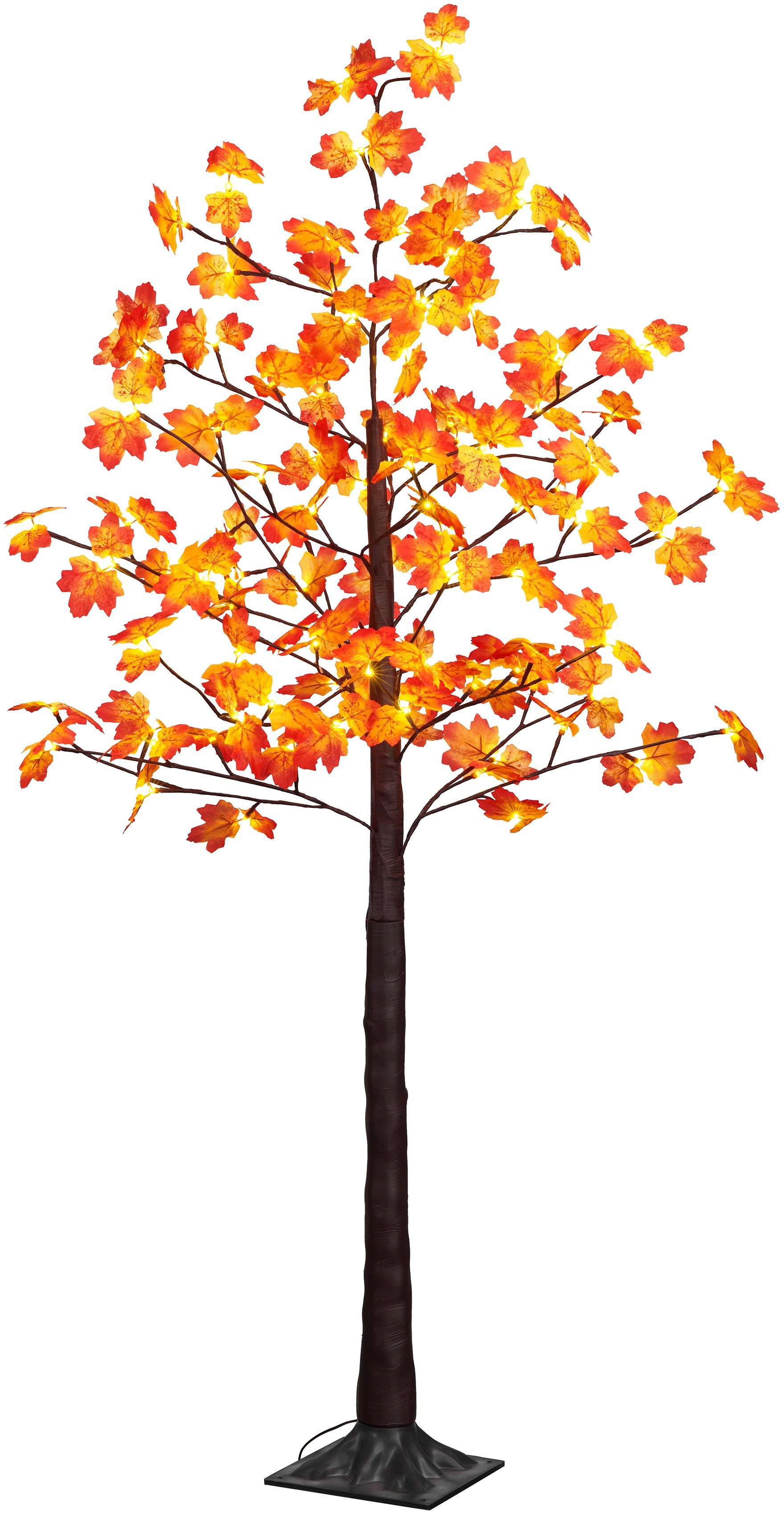 BONETTI LED Baum Weihnachtsdeko, LED fest integriert, Warmweiß, Beleuchteter Deko-Herbstbaum mit Ahornblättern