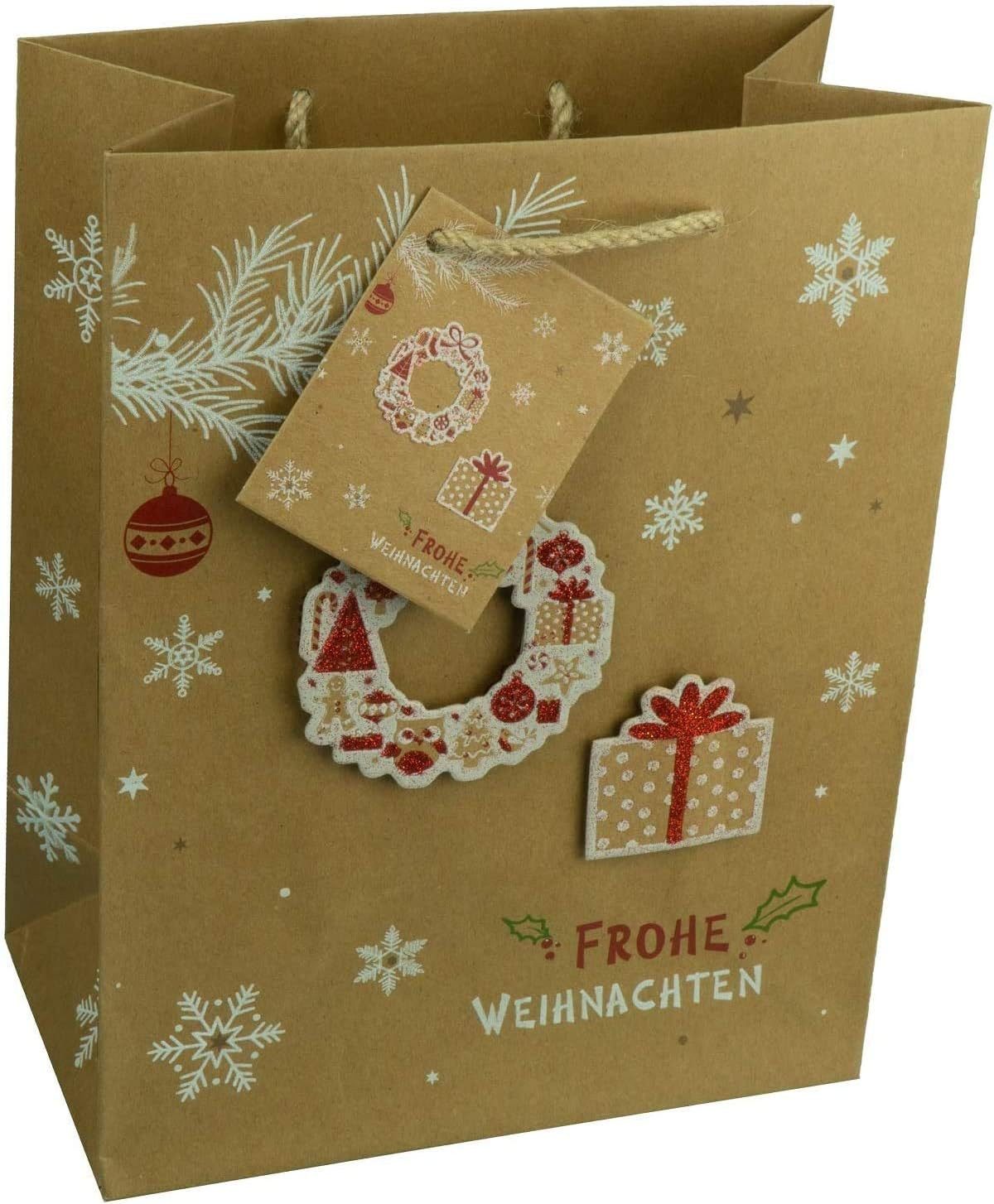 hrb Geschenkpapier 10 Stück Geschenktüten Weihnachten - modern, stabile Weihnachtstüten