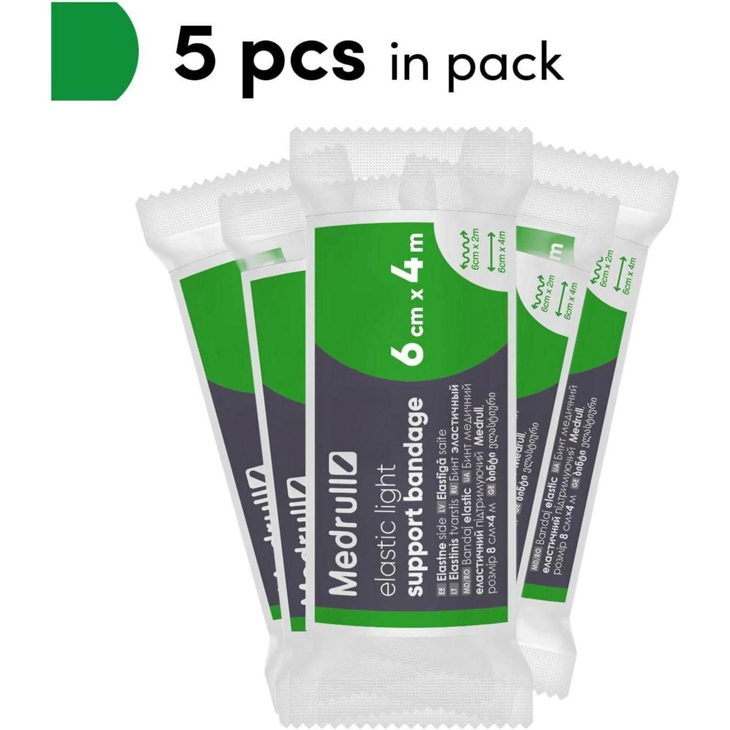 LuxusKollektion Stützbandage Universalbinde dauerelastisch luftdurchlässig Clips 5 stück 6cm x 4 m