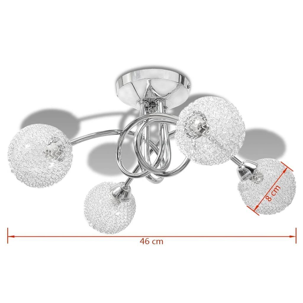 vidaXL Deckenleuchten Deckenleuchte mit G9 Glühlampen 4 × Transparent Drahtgeflecht-Lampenschirme