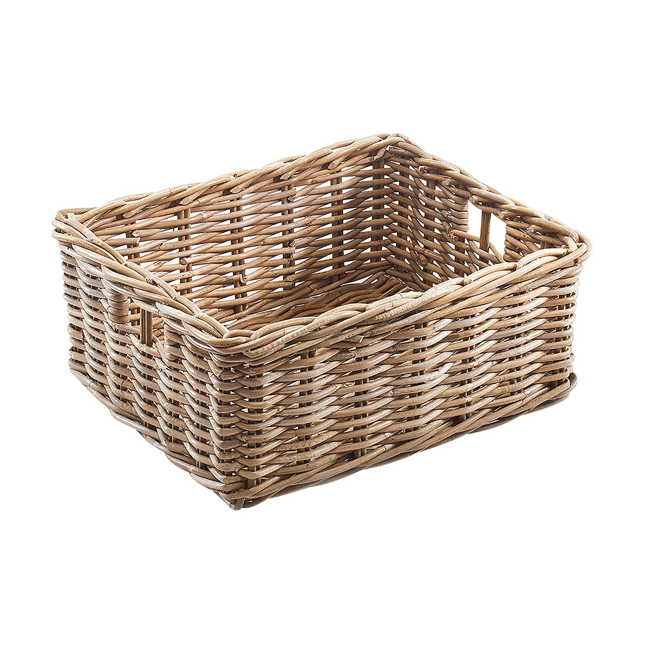 Kobolo Aufbewahrungskorb Rattankorb eckig Rattan kubu grey groß 52x40x20 cm günstig online kaufen
