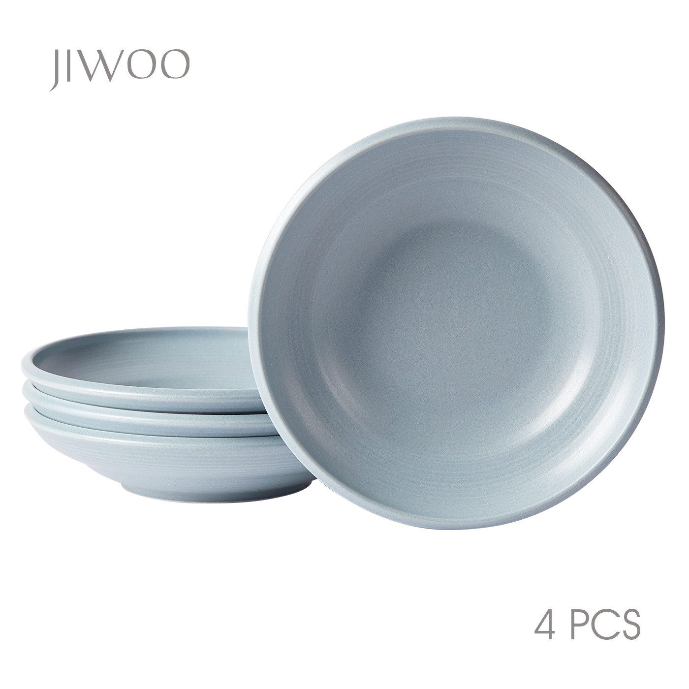 JIWOO Suppenteller 4er,Ø22cm,Frühstücksteller,Salatteller,Vorspeisenteller,Pastateller, (4 St), Keramik,Mikrowellen-und spülmaschinenfest,Stapelbares,Luxus,Ø22cm