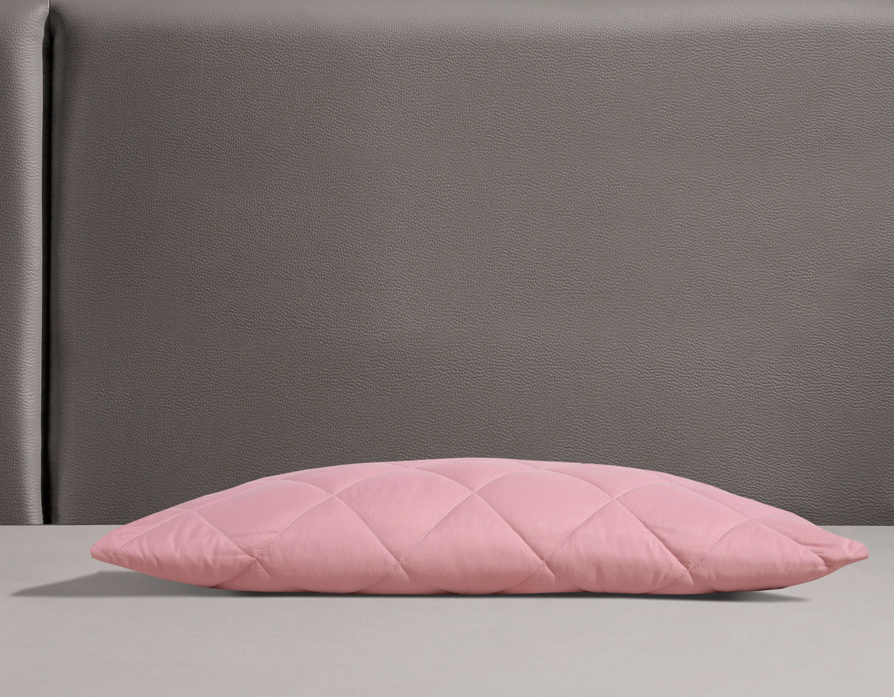 OTTO home Microfaserkissen Microlux Kopfkissen 40x80 cm, 80x80 cm, Füllung: 3D-Faserbällchen, Bezug: Microfaser-Feinbatist samtweich, Rückenschläfer, Seitenschläfer, Kissen, in den Farben: weiß, blau, rosa & grün