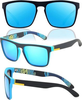 AquaBreeze Fahrradbrille 2 Stück Sonnenbrille für Herren Damen Polarisierte/Radfahren, (2-St., Fahren Angeln Klettern Outdoor-Sportarten Strand Sonnenbrillen), langlebig, leicht und polarisiert sind