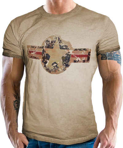GASOLINE BANDIT® T-Shirt für den US-Army Fan im Washed Sand Look USAF