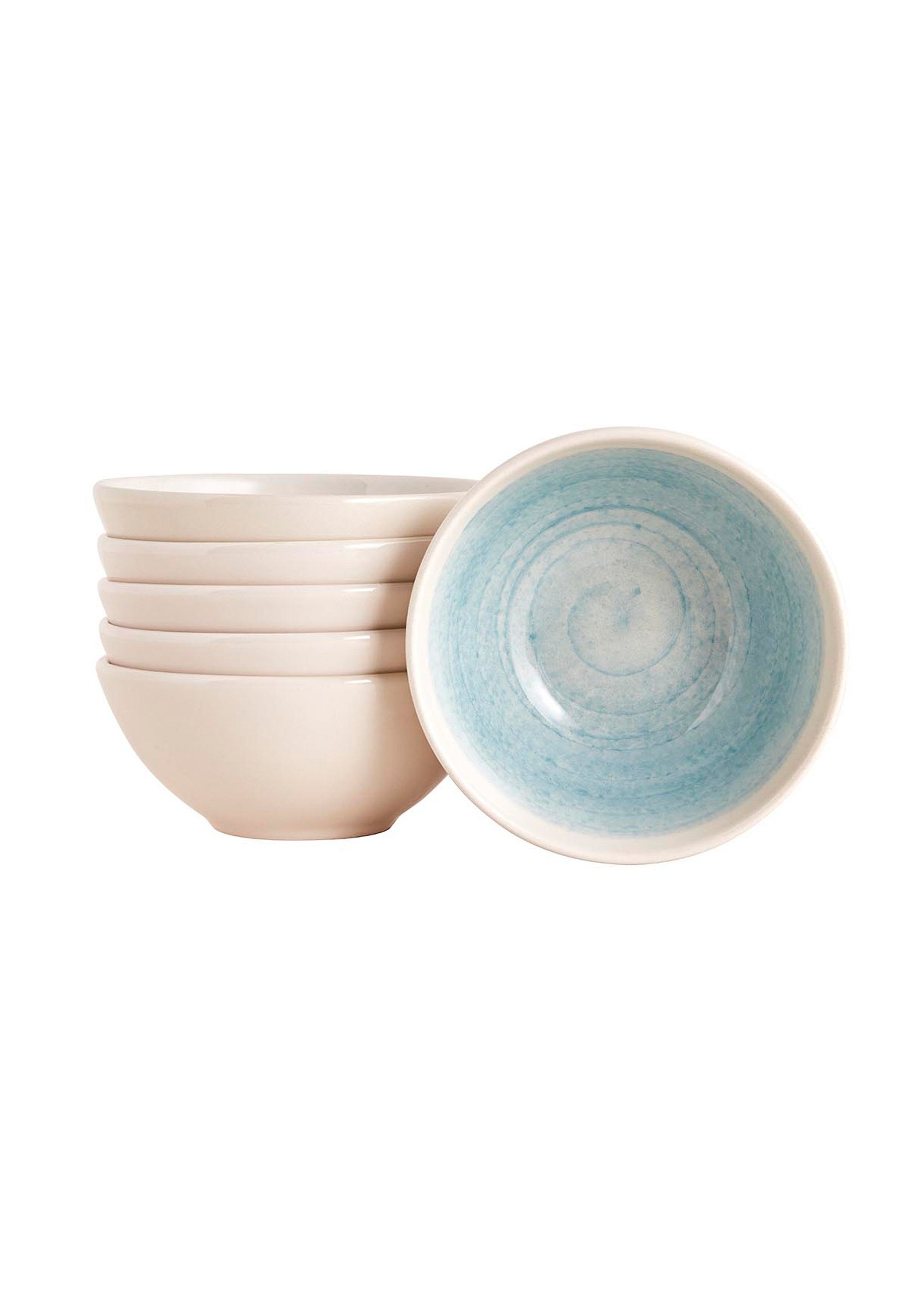 Maison Keramik, Design handbemaltem Bella blau in Pure, Servierplatte Keramik, (6-tlg),