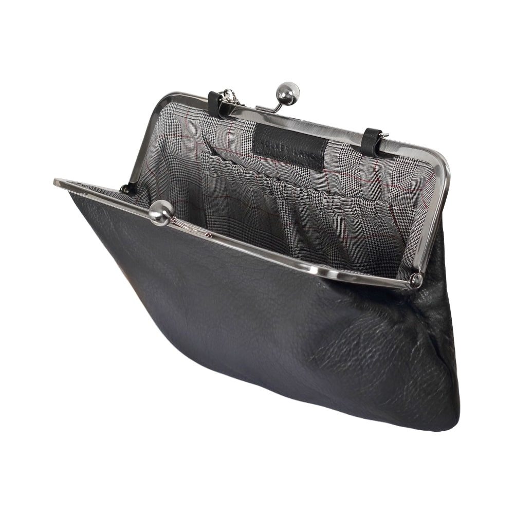 VOLKER LANG Abendtasche MARLENE  Elegante Damen Bügeltasche aus italienischem Leder