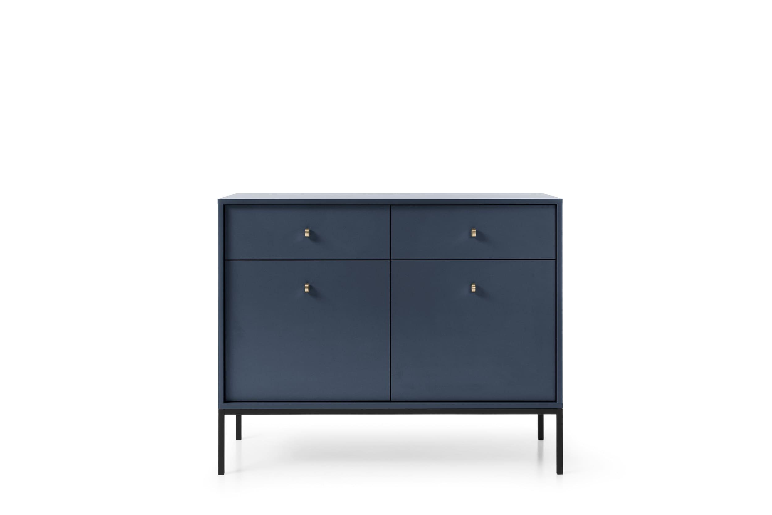 MOEBLO Kommode Melody II (Wohnzimmer, Esszimmer, Flur & Diele, Moderne Sideboard Schrank Highboard Goldene Türgriffe), (BxHxT): 104x39x 83 cm