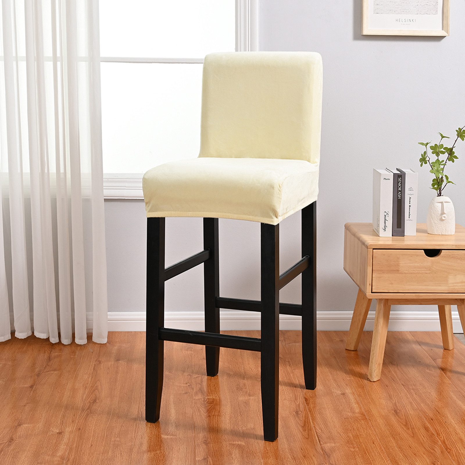 BTTO Stuhlhusse Barhocker Samt Stretch Stuhlbezug günstig online kaufen