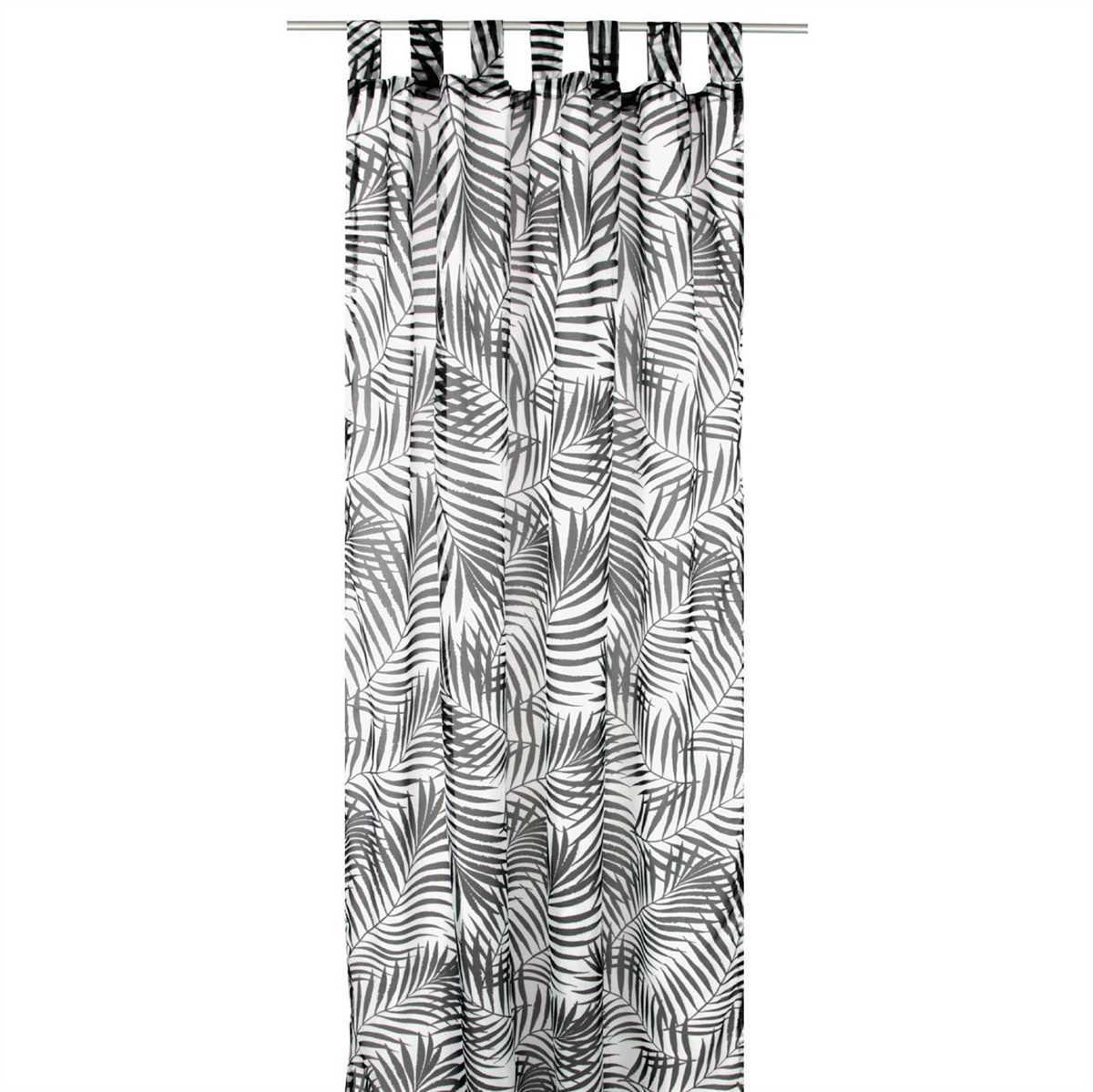 Vorhang, Arsvita, Schlaufen (1 St), verschiedenen Black&White Dekoschal transparent, mit Gardine Ausführungen Voile Halbtransparenter Druck, in Voile