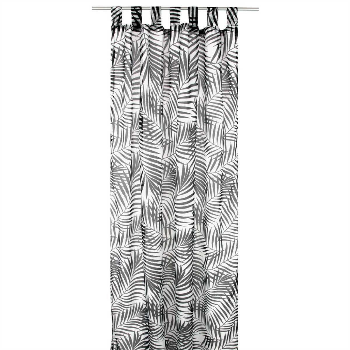 Druck, (1 Arsvita, transparent, Voile, Gardine in Schlaufen Ausführungen Black&White mit verschiedenen Vorhang, Voile Dekoschal St), Halbtransparenter