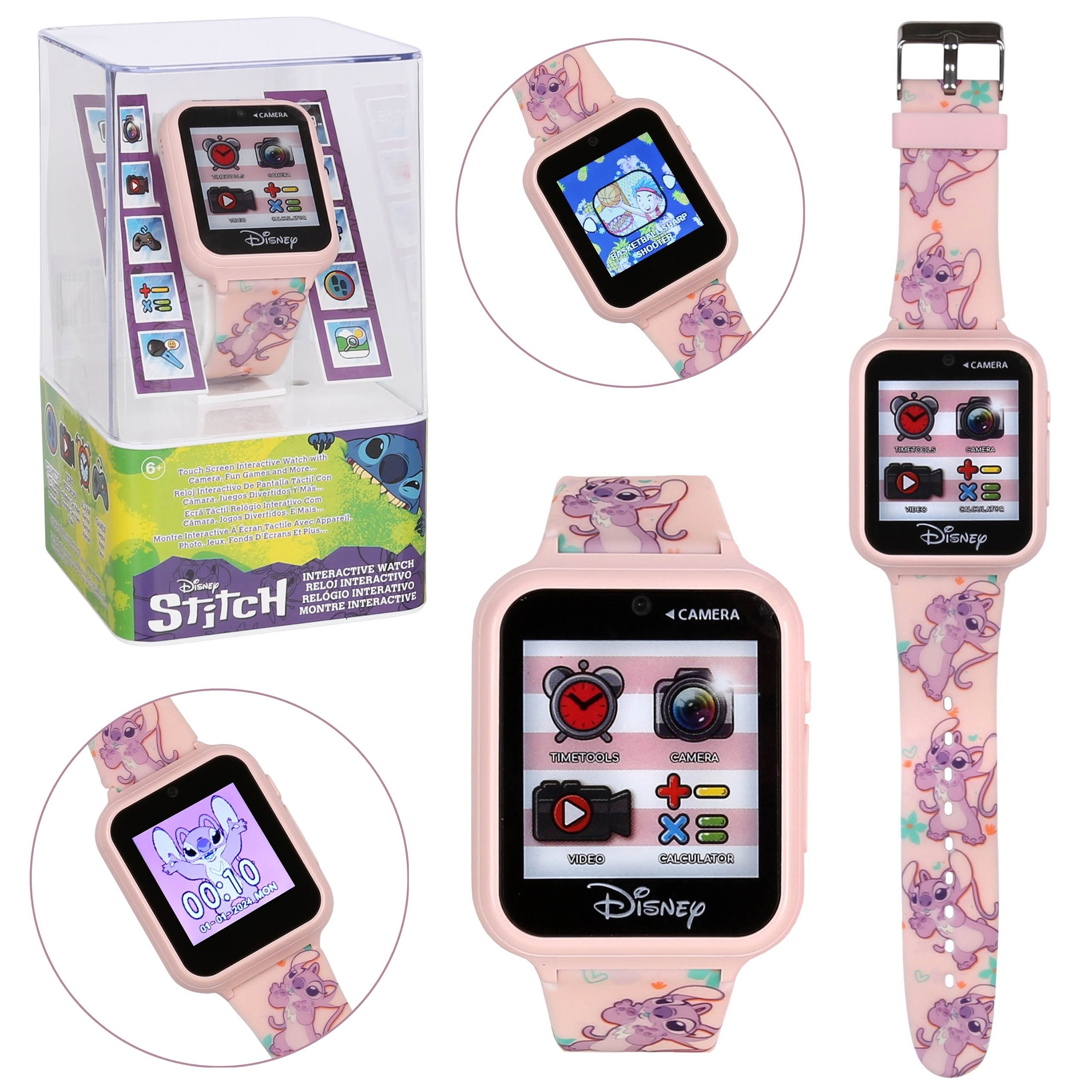 Sarcia.eu DISNEY Angel und Stitch Rosa Multifunktionsuhr für Kinder, Smartwatch Watch