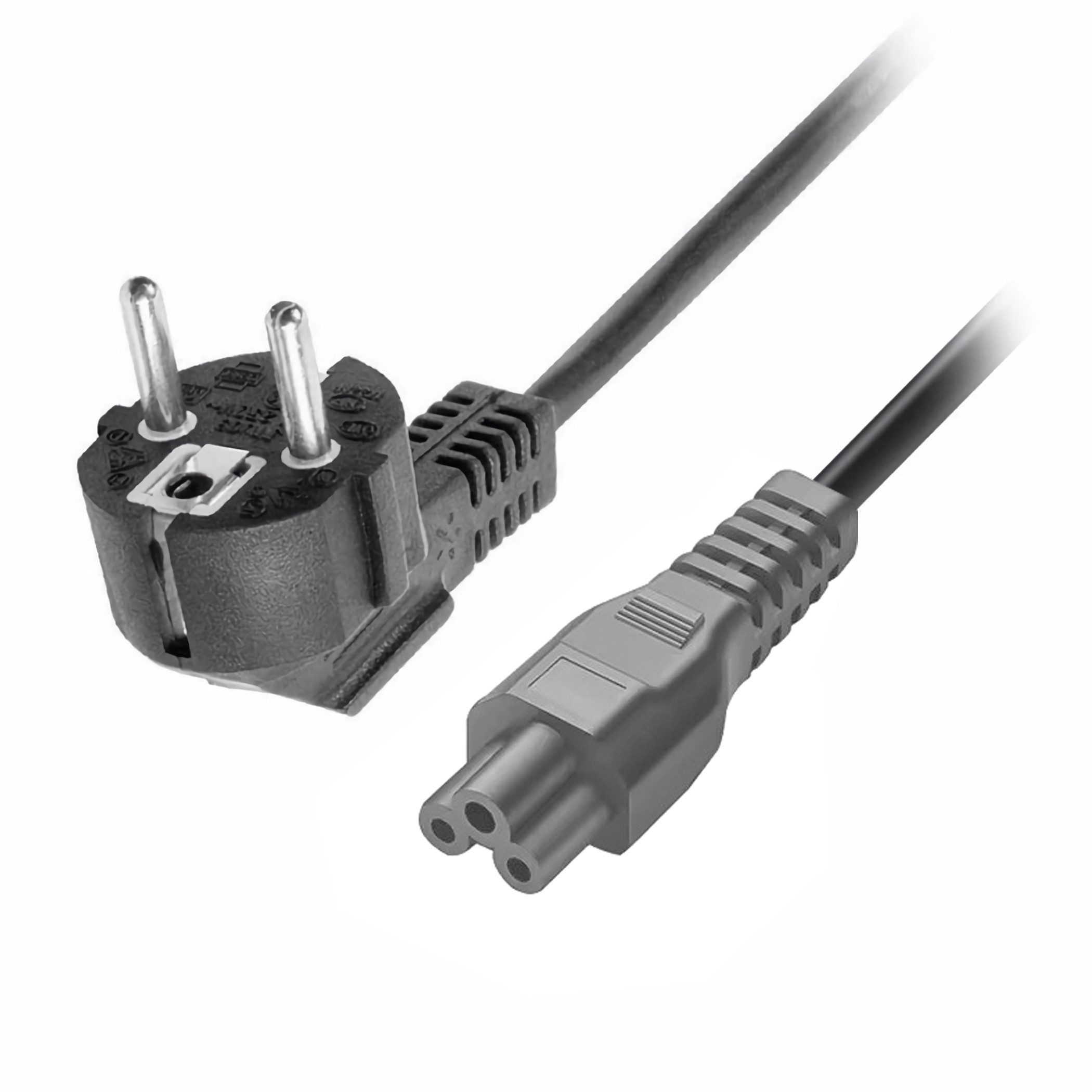 Bolwins J49C Kaltgerätekabel 1,2m Netzkabel Stromkabel CEE 7/7 zu C5 für PC TV Stromkabel, CEE 7/7 Schutzkontakt-Stecker, IEC 320 C5 (120 cm), Hohe Sicherheit, 250V / 10A, robustes PVC-Kabel