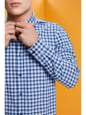 Esprit Langarmhemd Kariertes Hemd aus nachhaltiger Baumwolle