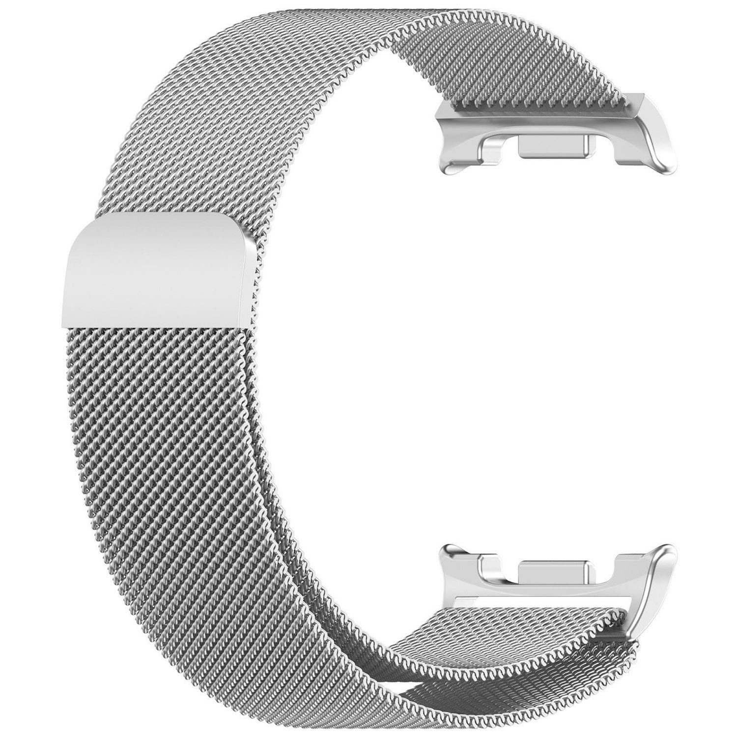 Wigento Smartwatch-Armband Für Samsung Galaxy Watch 8 / 8 Classic Metall Mesh Arm Band Silber, Edelstahl, magnetischer Verschluss, atmungsaktiv