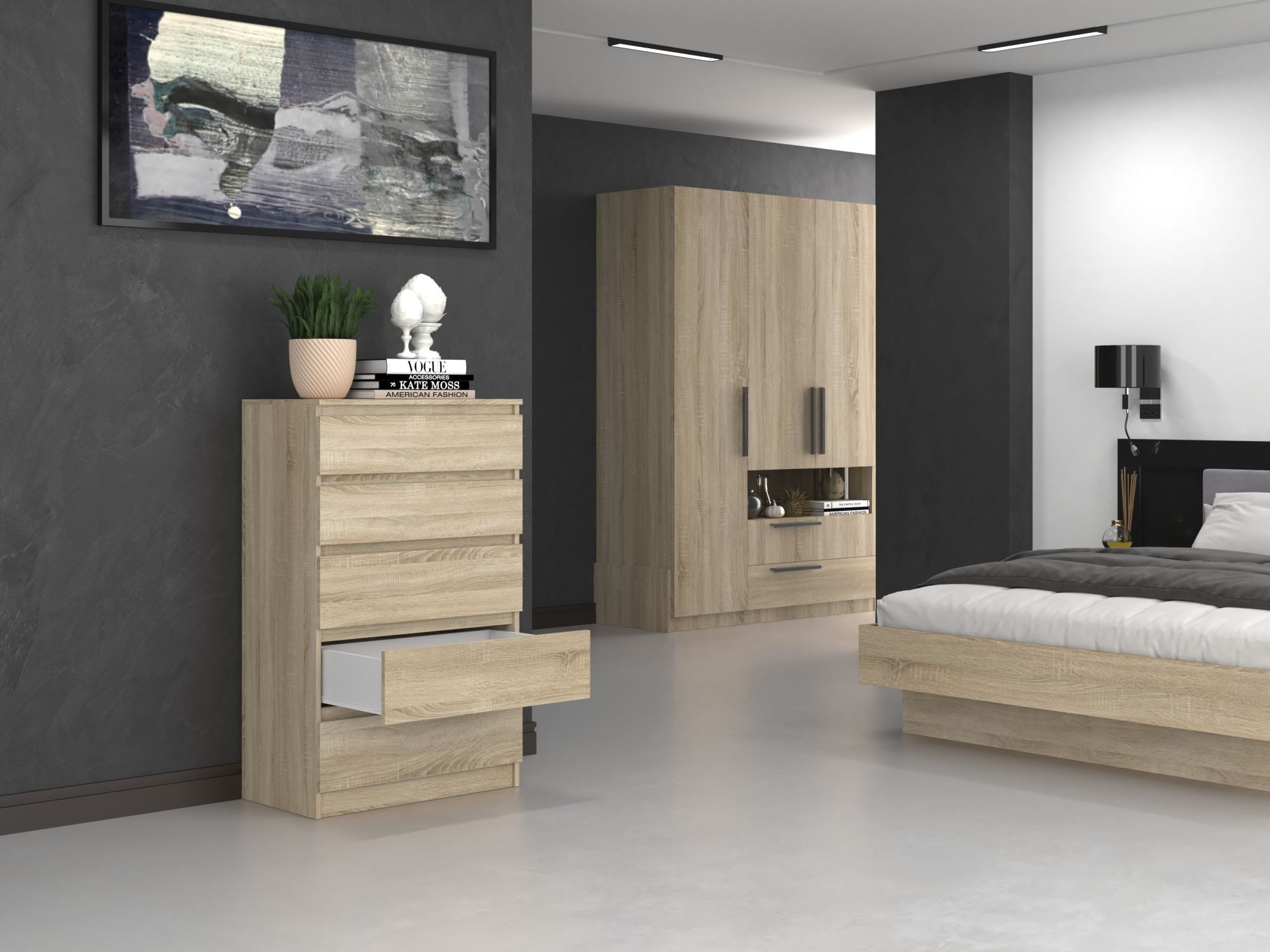 Raumhirsch Furniture Kommode Sideboard 70 cm breit (Maße 40 x 70 x 110 cm, 5 Schubladen), verschiedene Farben – Bild 5 von 5