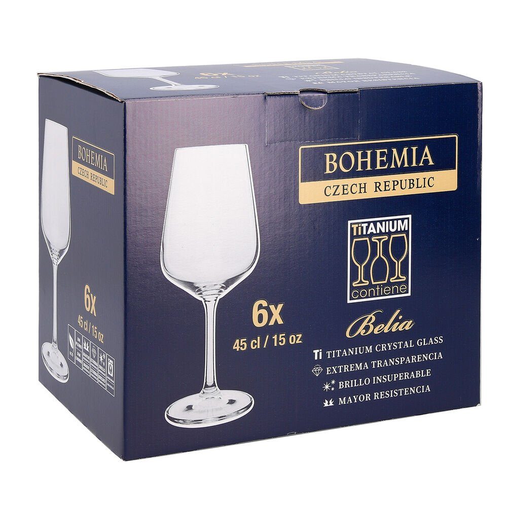 Glas Bohemia cl, Glas Belia Weinglas Bigbuy Stück 45 6