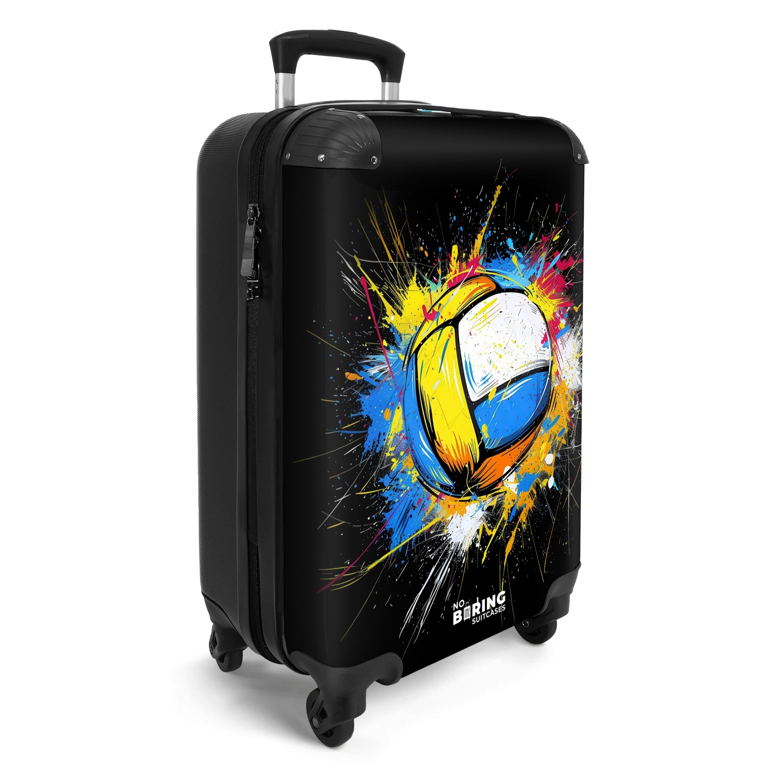 NoBoringSuitcases.com© Hartschalen-Trolley Volleyball mit Graffiti 55x35x20 günstig online kaufen