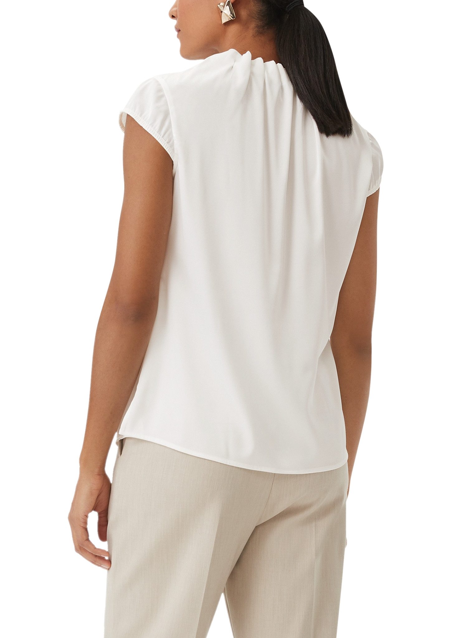 Comma Satinbluse mit Raffung am Hals günstig online kaufen
