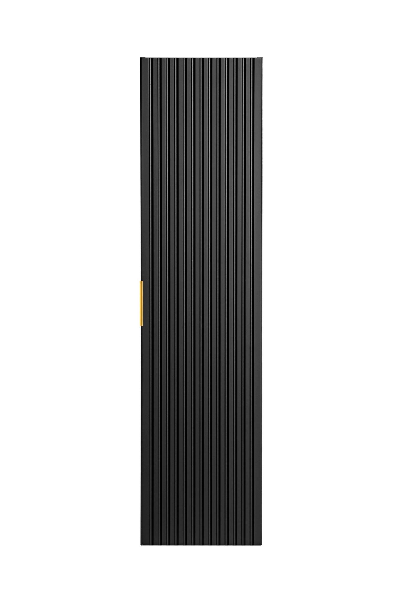 ROYAL24_MARKT Hochschrank Hochschrank Ardena Schwarz matt / Innenseite Graphit 35×140×25 cm