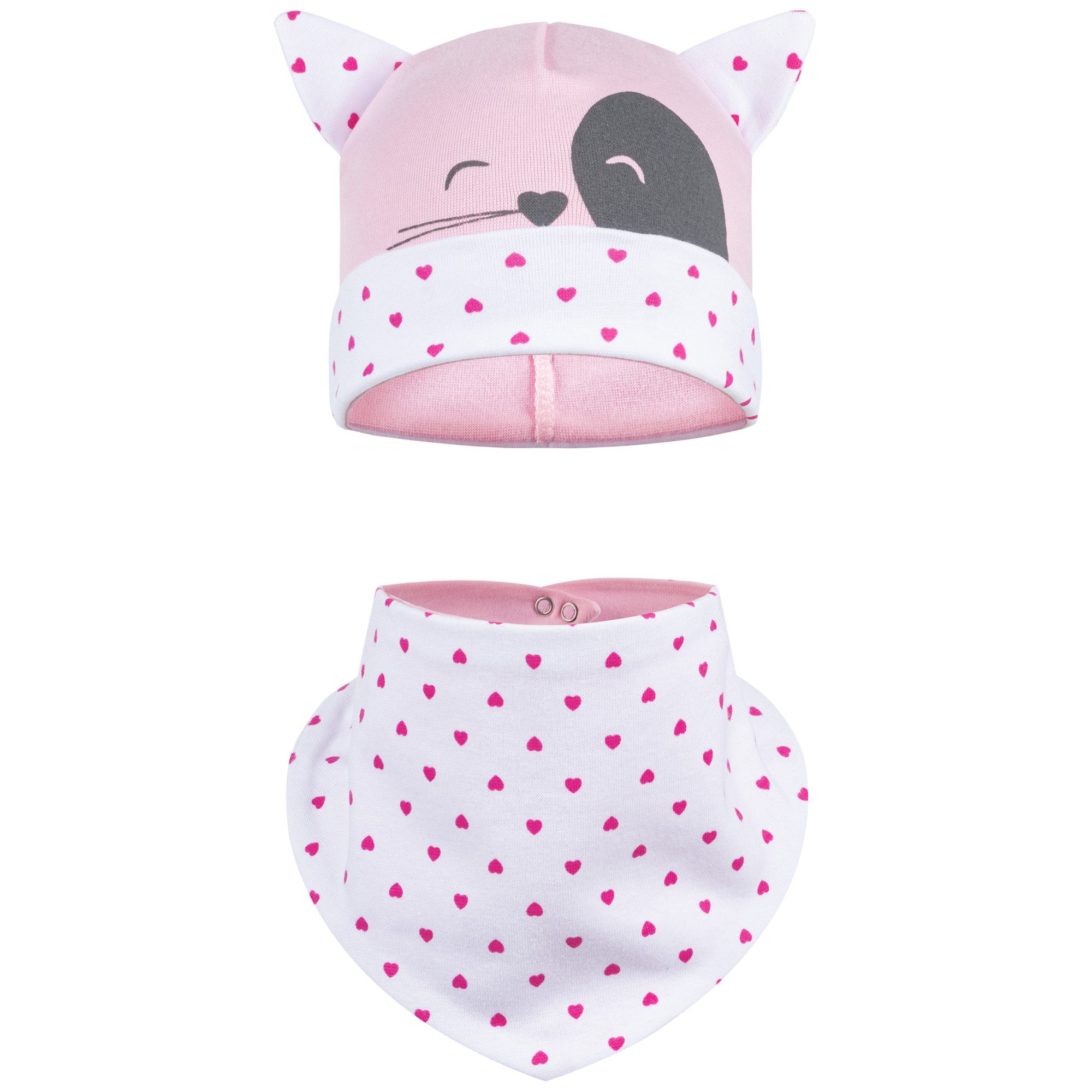 AJS Jerseymütze Mädchenmütze + Dreieckstuch Übergangsmütze