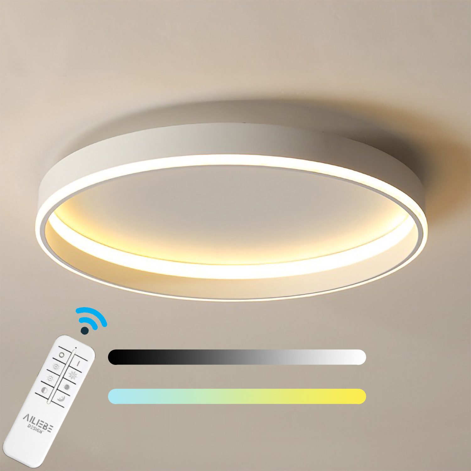 Ailiebe Design LED Deckenleuchte LED Deckenlampe, 40cm, 3800lm, dimmbar & m günstig online kaufen