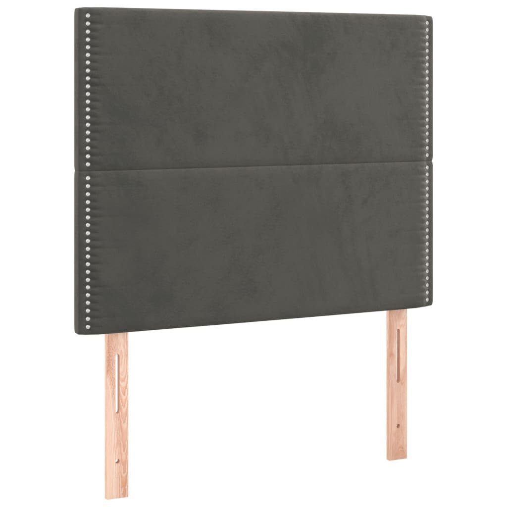 vidaXL Bett Kopfteil Dunkelgrau 100 x 5 x 118/128 cm Samt (1-tlg)