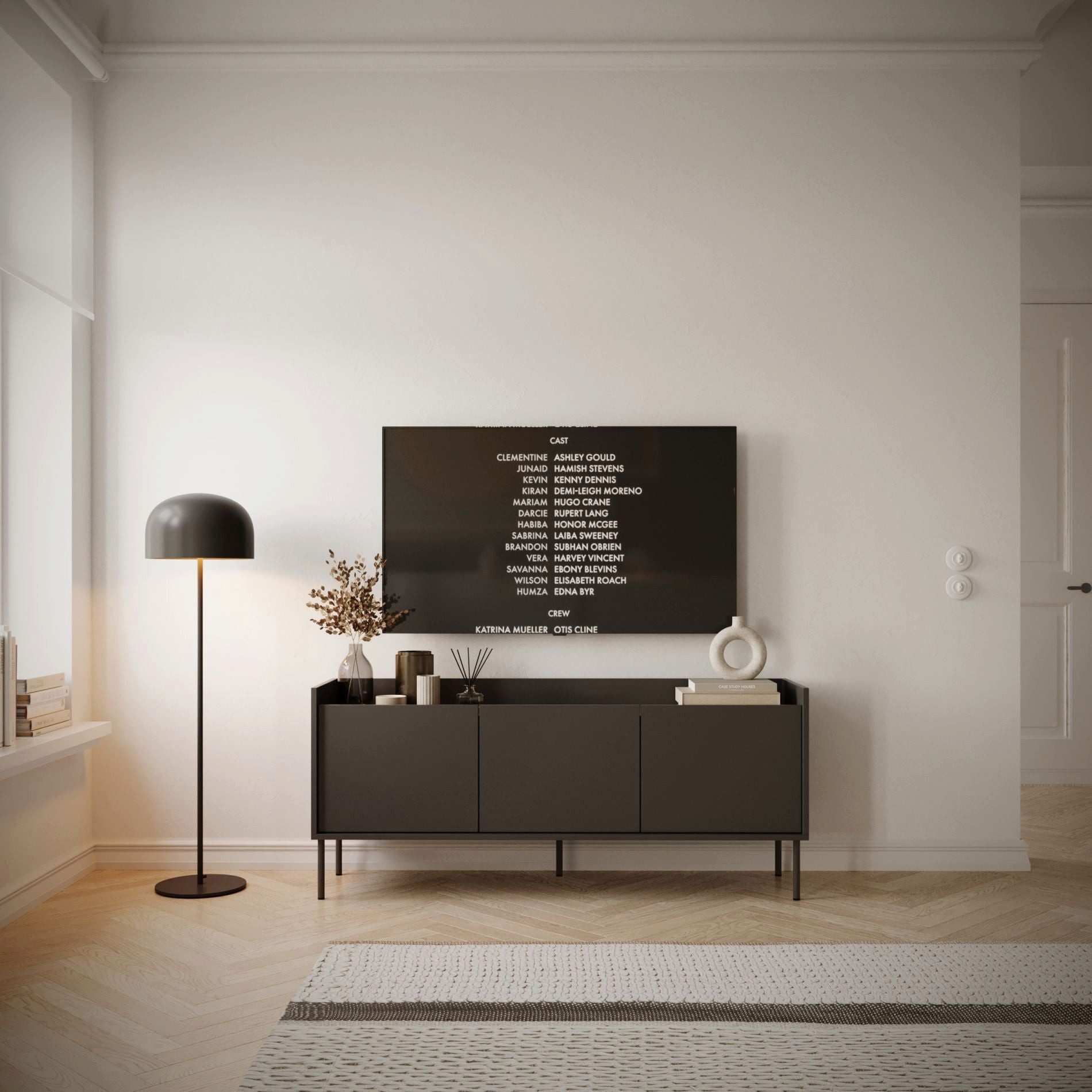 Selsey TV-Schrank TOVI Lowboard mit Stauraum und Metallfüßen, 175 / 140 cm breit