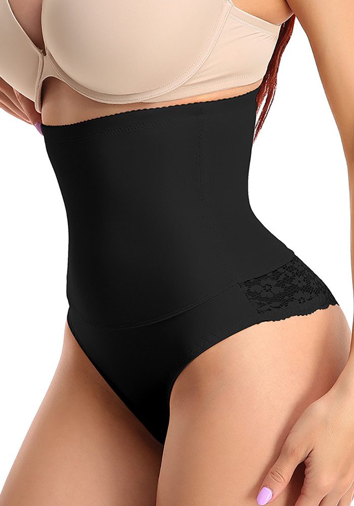 Lovolotti Taillenshaper High-Waist Panty Figurformender Shapewear-Hipster mit Spitze Miederhose Sexy Unterhose mit Shaping Effekt