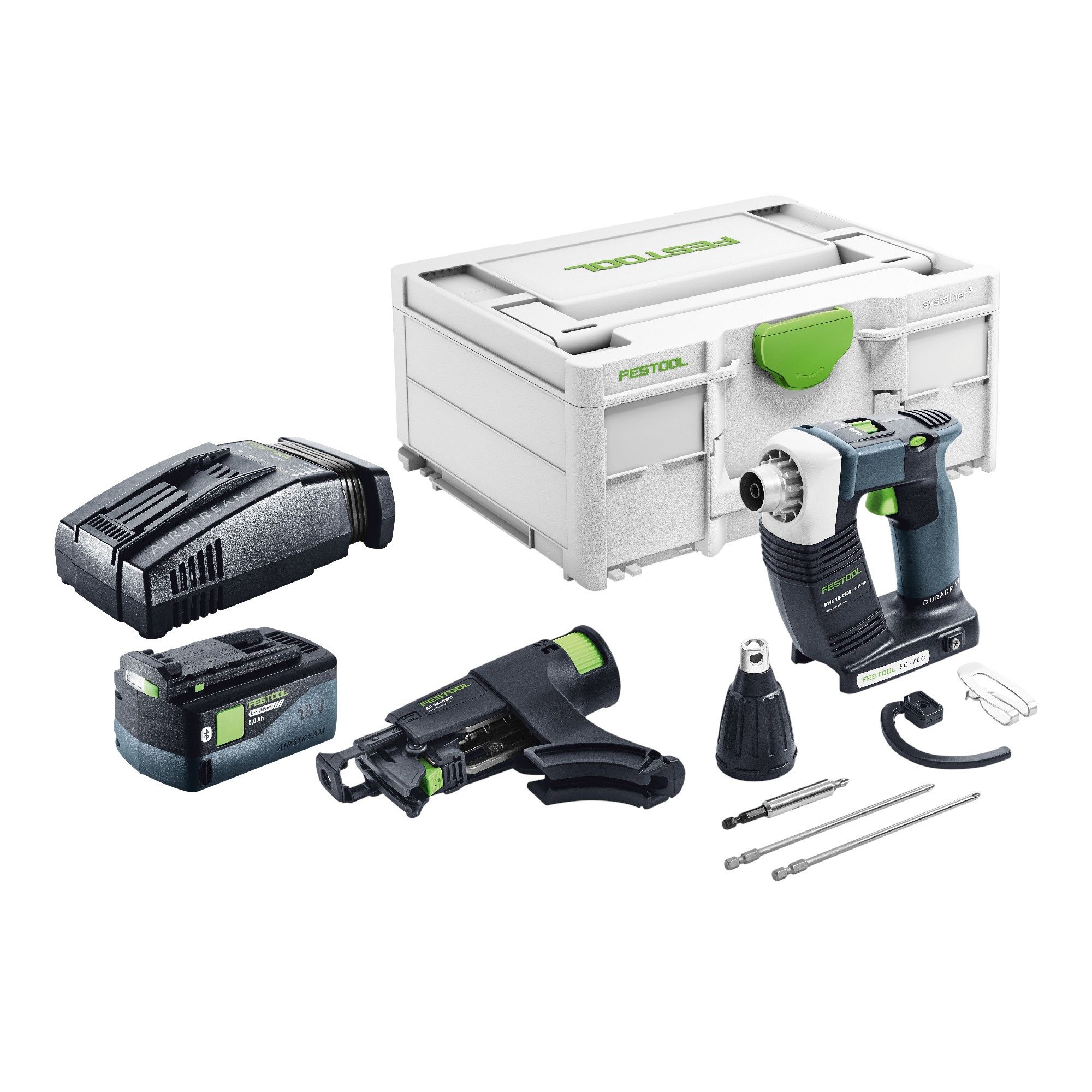 FESTOOL Akku-Trockenbauschrauber DURADRIVE DWC 18-4500-Basic 18 V 14 Nm + 1x Akku 5,0 Ah + Lader