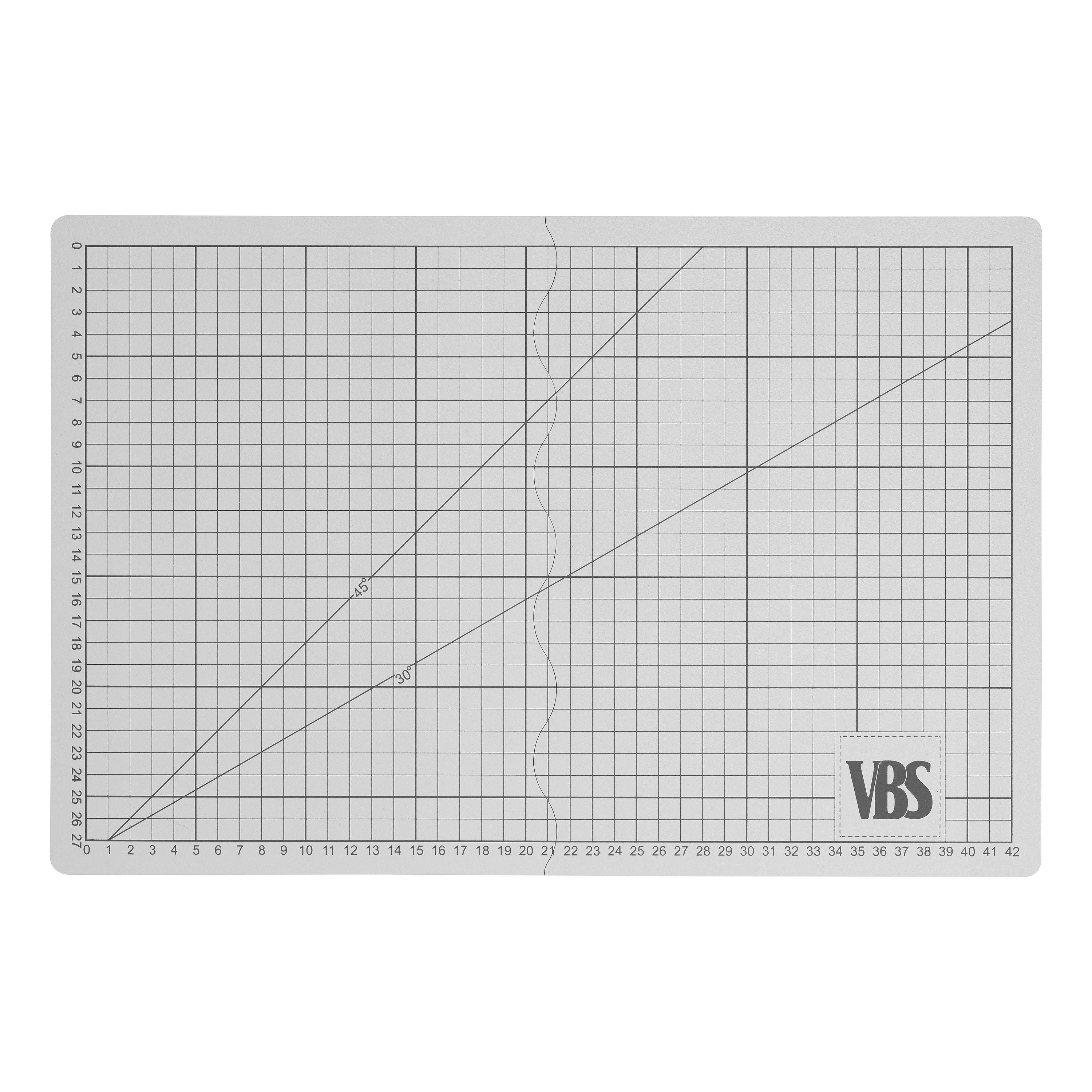 VBS Schneideunterlage Faltbare Schneidematte Cool Grey, Selbstheilend