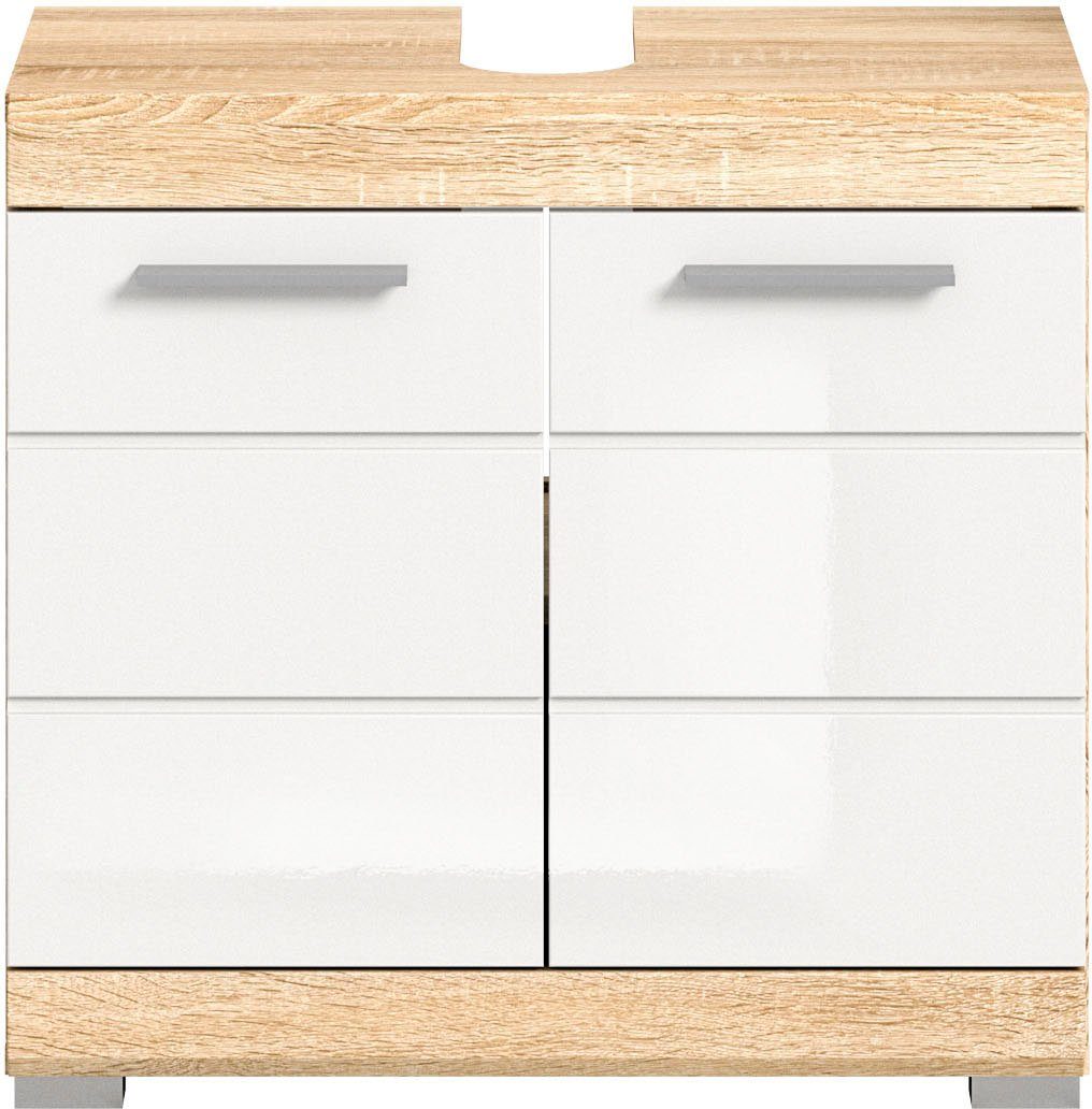 INOSIGN Waschbeckenunterschrank Siena (1-St) Badmöbel Badschrank, 2 Türen, Breite 60 cm Sonoma Eiche hell | Sonoma Eiche hell | Waschbeckenunterschränke