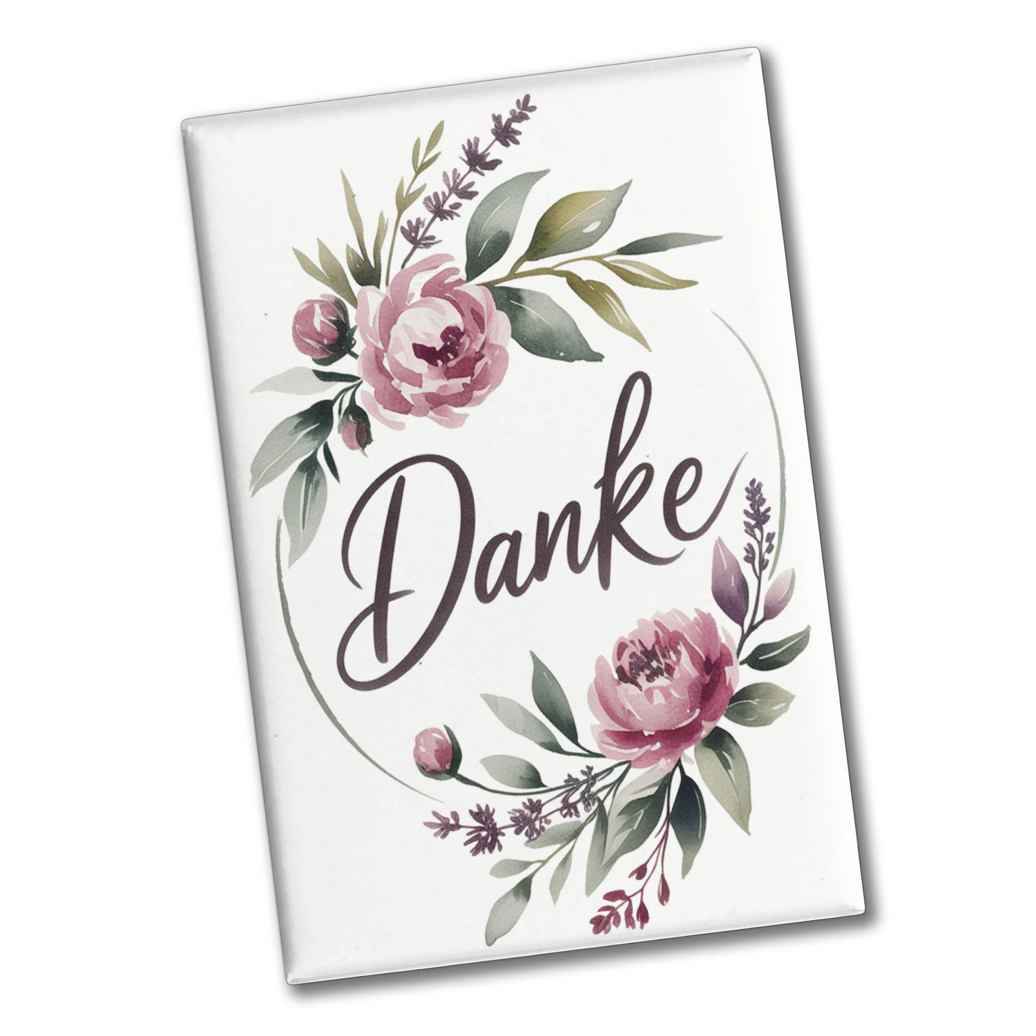 speecheese Magnet Blumenkranz Danke Souvenir Souvenir Magnet mit Aquarellmotiv