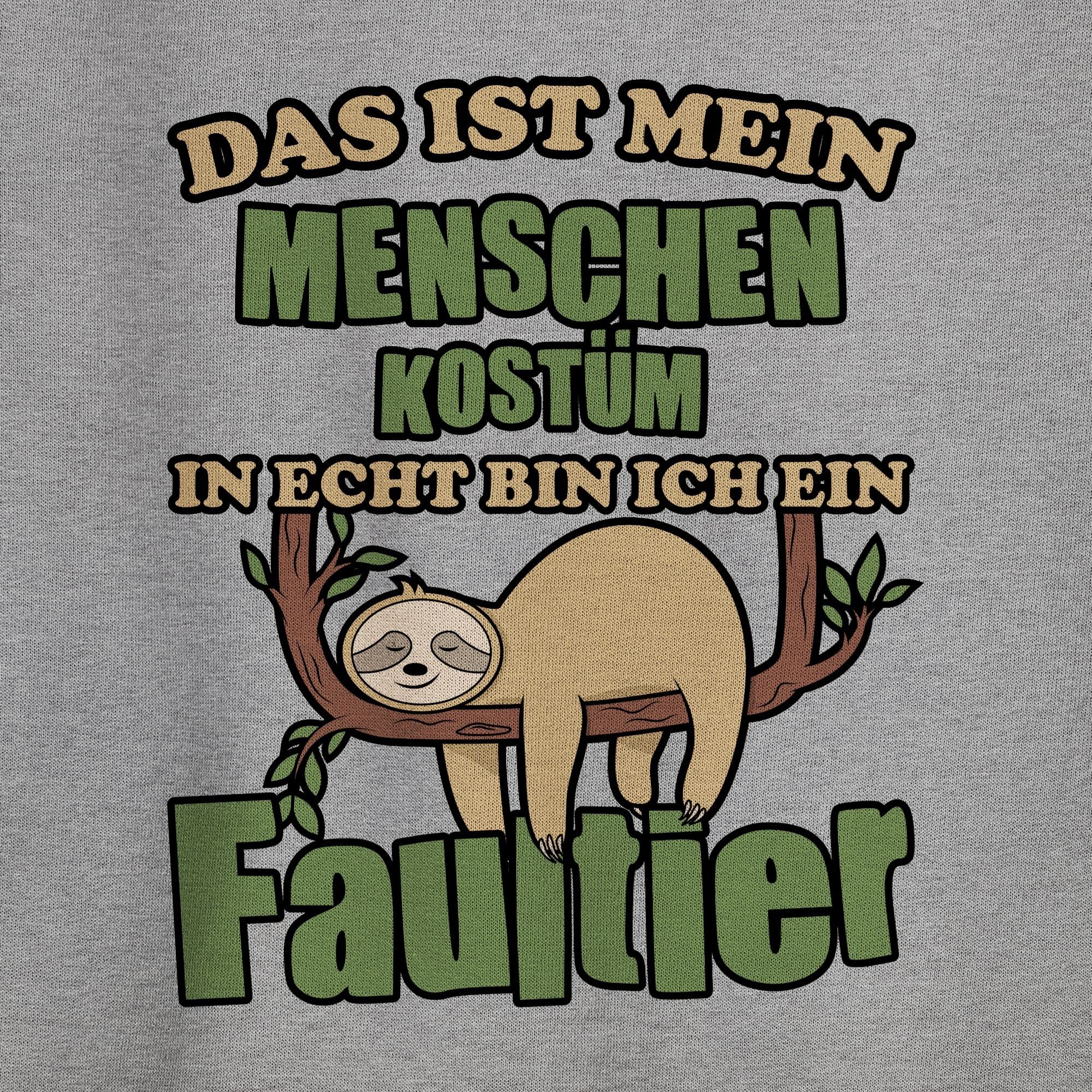 Faultier Outfit bin meliert Menschen Das ist in Karneval Kostüm Sweatshirt (1-tlg) mein echt Grau 2 schlafend ich Shirtracer ein