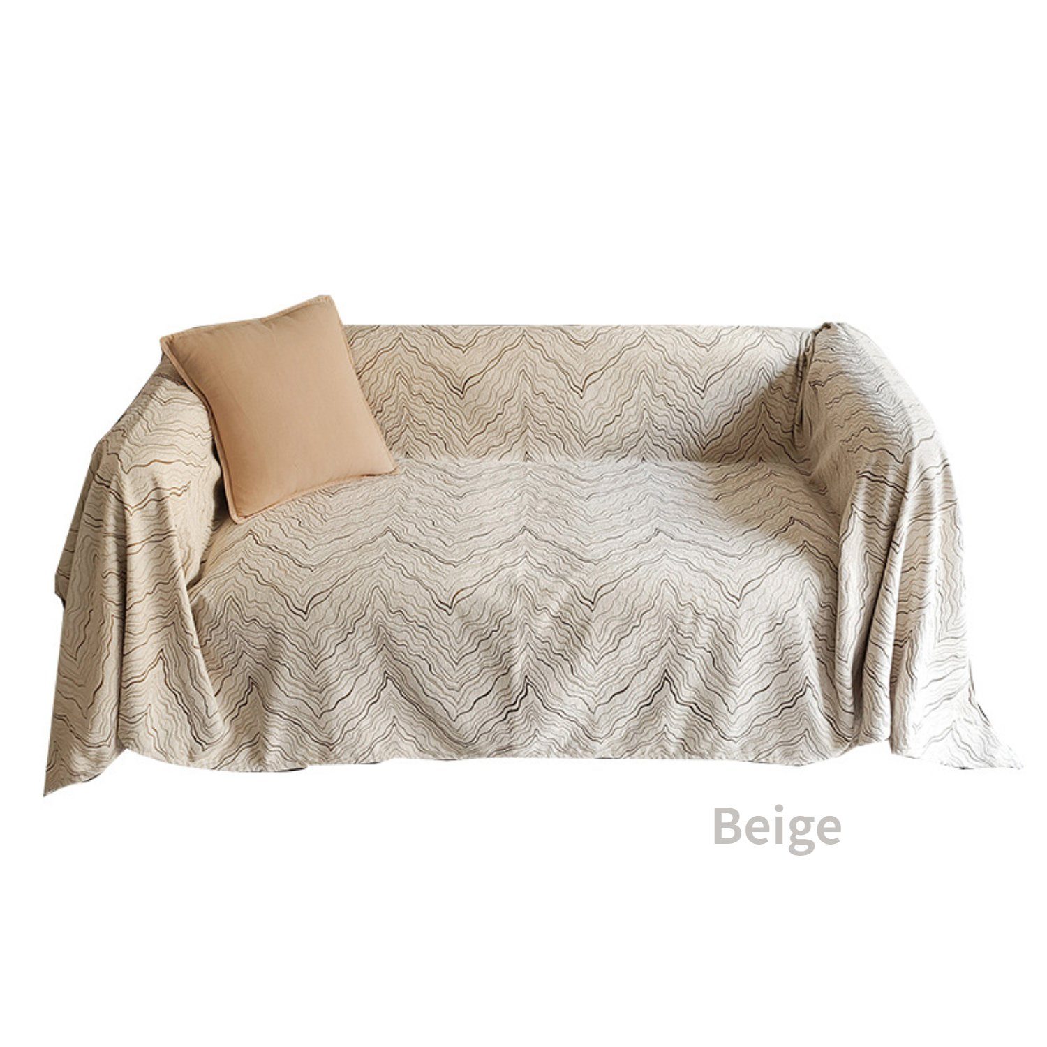 Tagesdecke, HOMEIDEAS, Luxus-Sofaüberwurf, Bergmuster Sofabezug Beige Decken