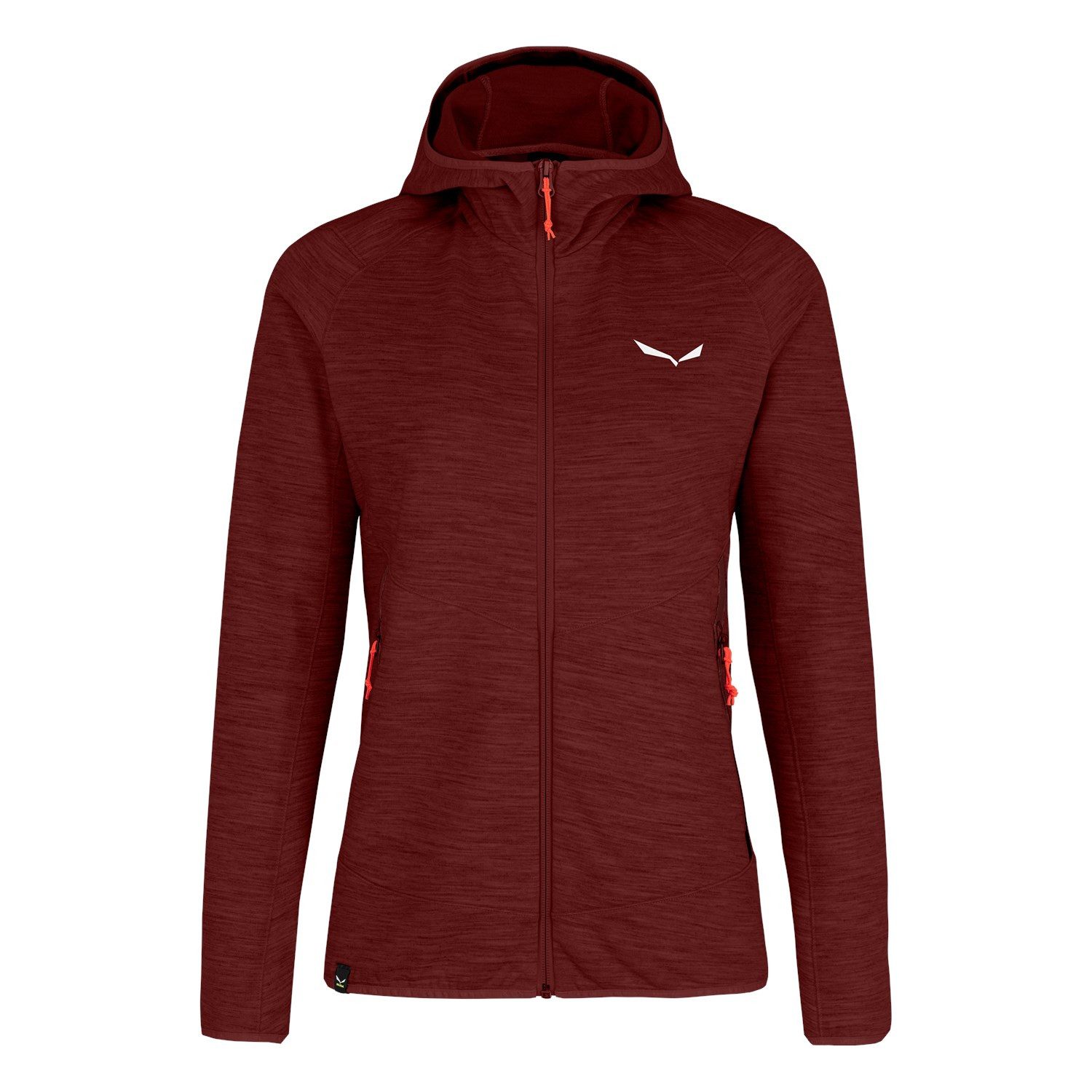 Salewa Fleecejacke Nuvolo Alpinewool mit Kapuze (4-Wege-Stretch, warm, atmungsaktiv) rot