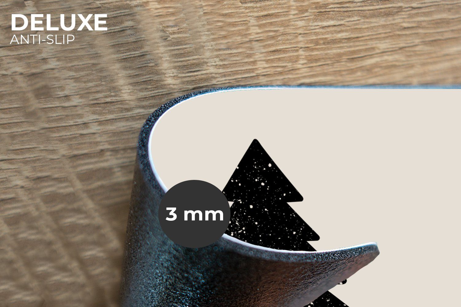 MuchoWow Platzset Weihnachtsbaum - Schwarz - Urlaub - Beige, (6-St), Platzs günstig online kaufen