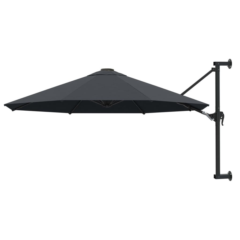 vidaXL Sonnenschirm Sonnenschirm zur Wandmontage mit Metall-Mast 300 cm Anthrazit