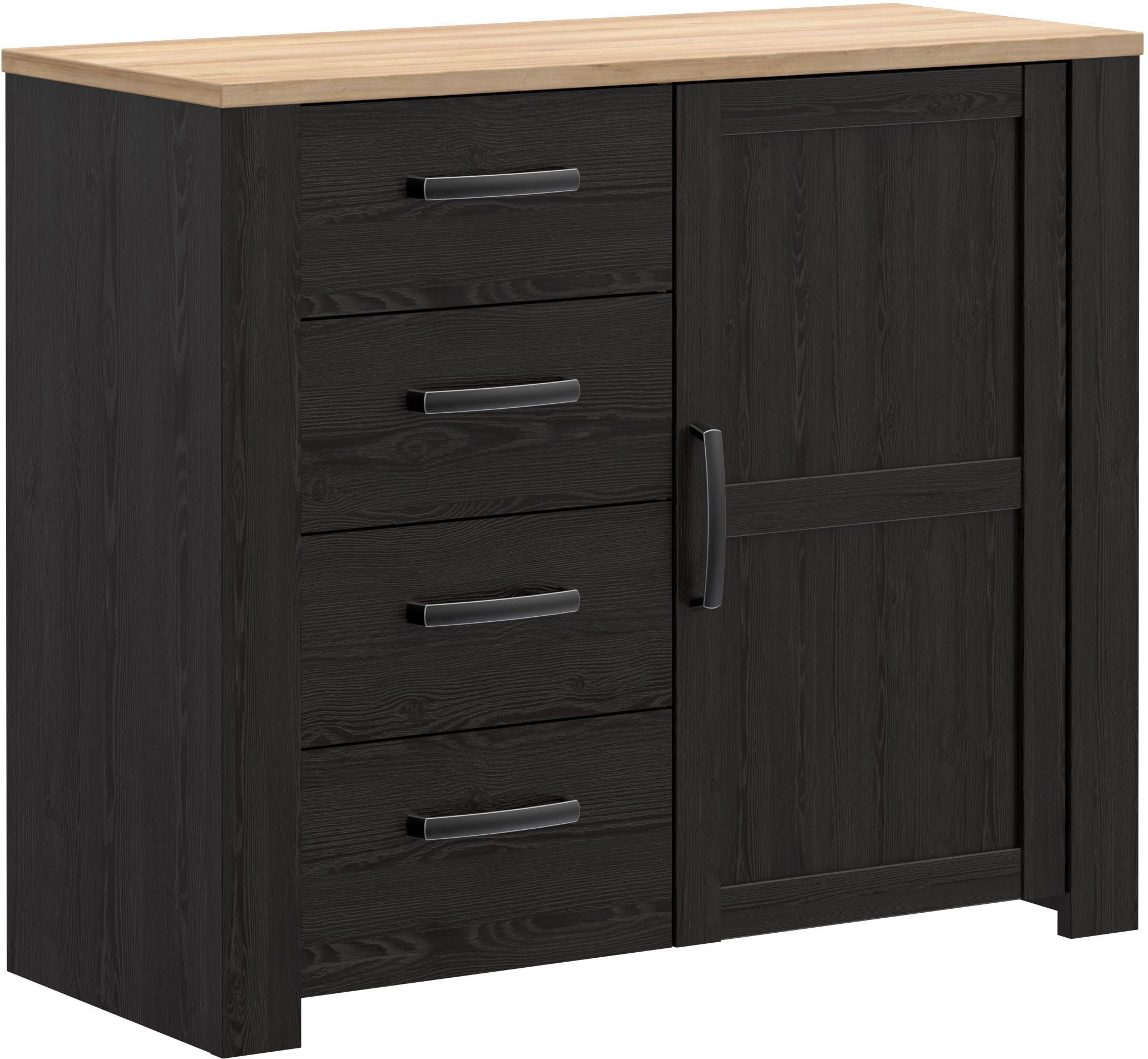 FORTE Kommode, B/H/T 101,4/87/42 cm, Soft Close, 4 Schubkästen