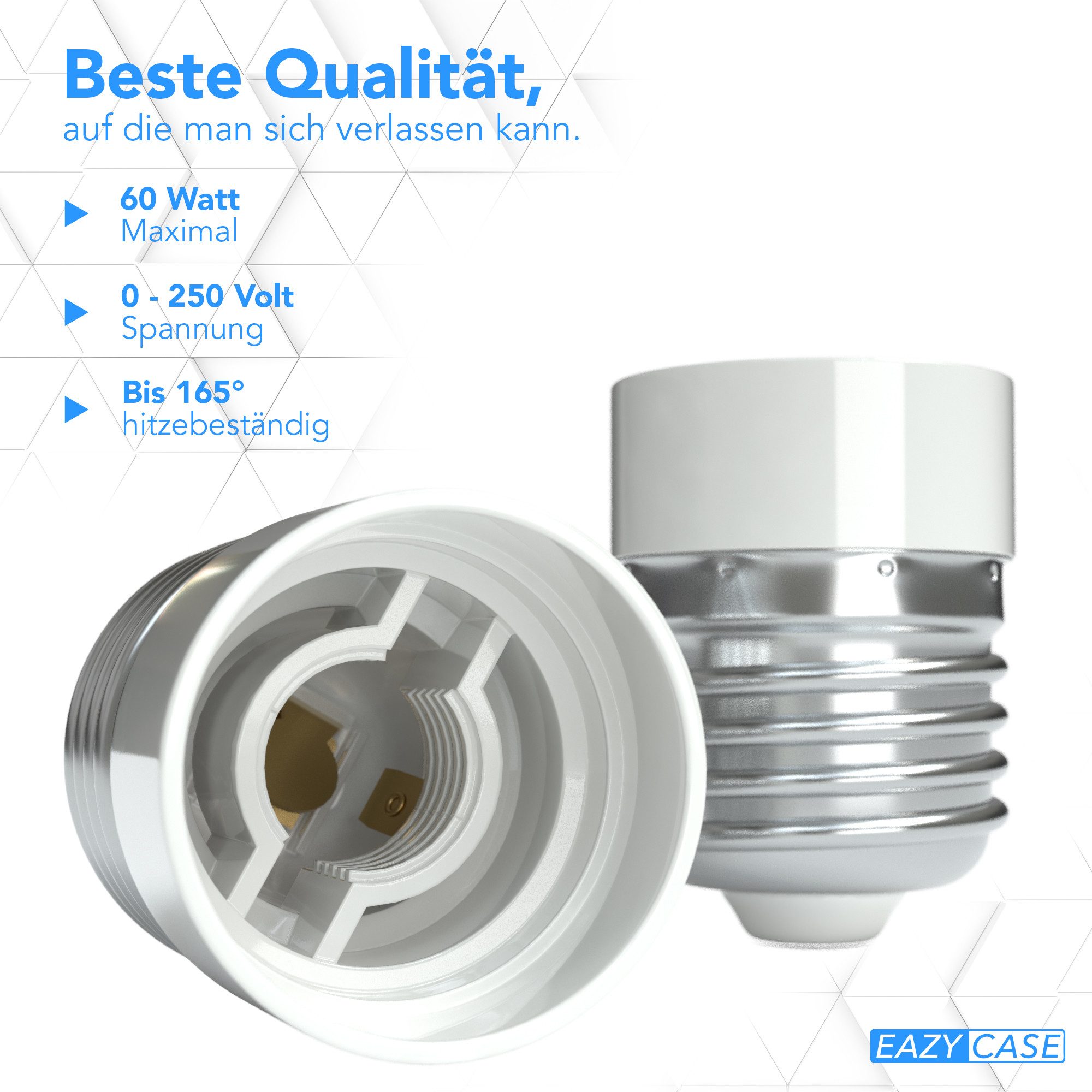 EAZY CASE Lampenfassung Lampensockel E27 auf E14, (Spar-Set), Lampenadapter E27 zu E14 Adapter LED Halogen Energiesparlampen