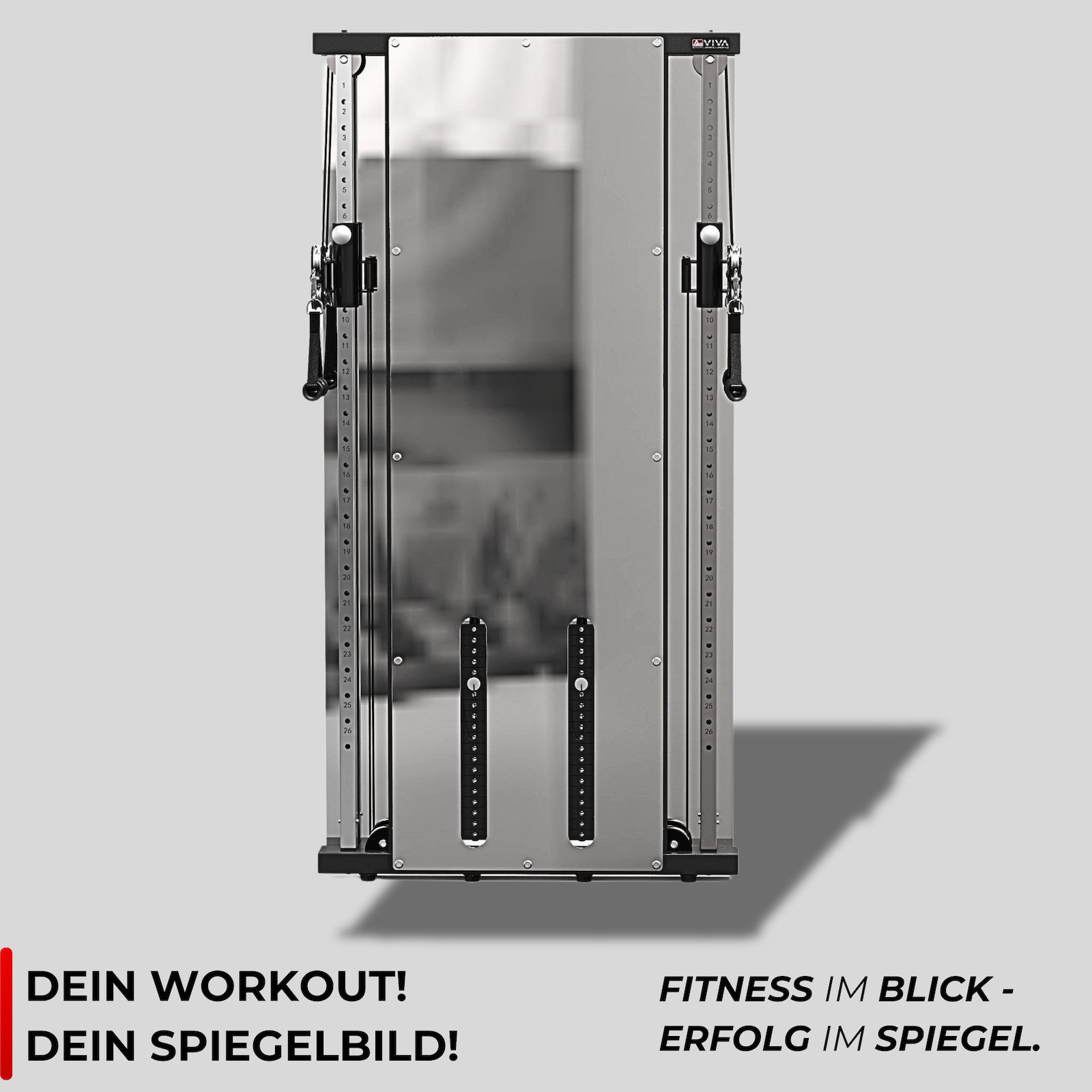 AsVIVA Kraftstation MG9 Kabelzug-Wandmontage für effektives Ganzkörpertraining für Zuhause, (1-tlg), Ultra slim 16,5 cm, 100 kg Widerstand, Duale Trainingsmöglichkeit
