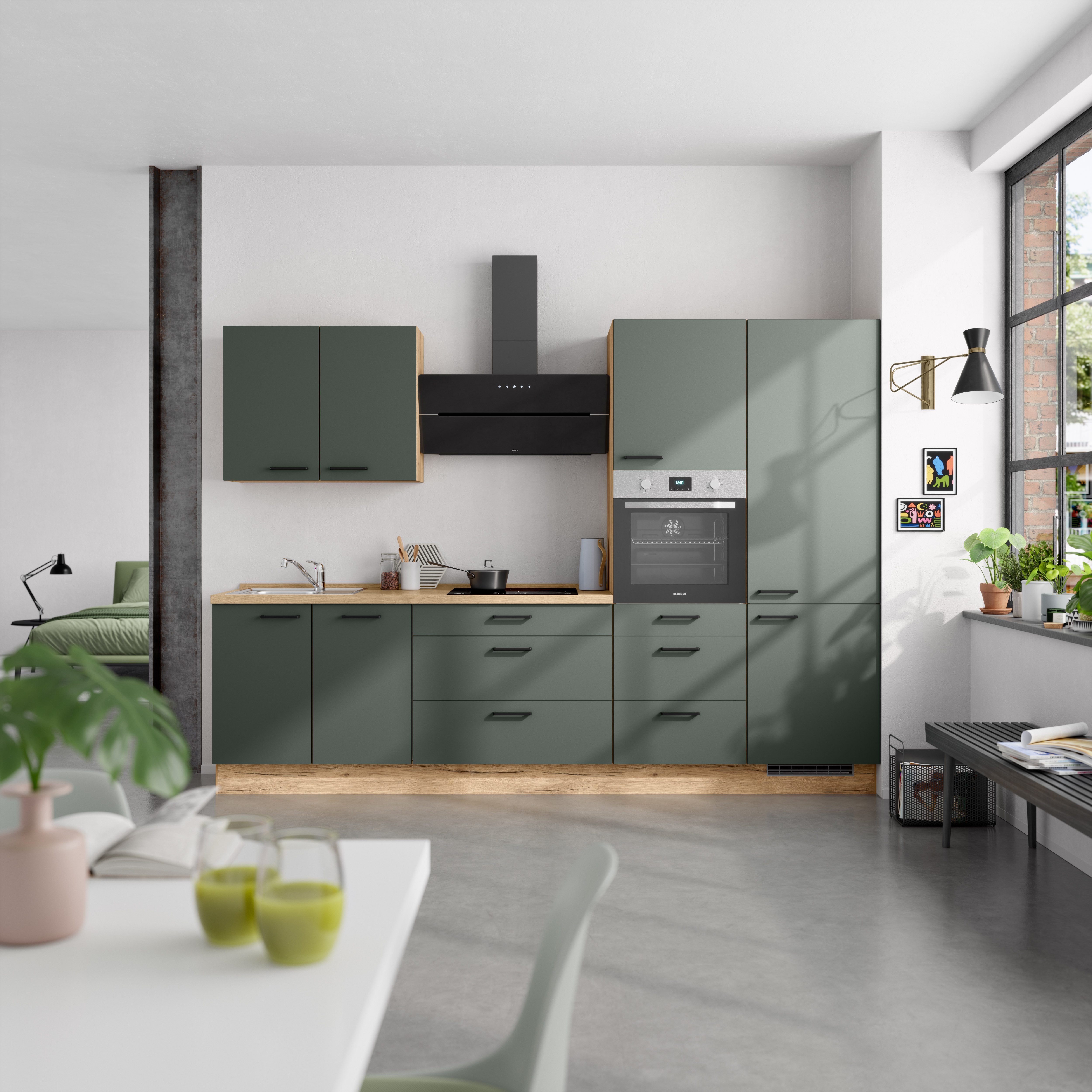 nobilia® Küchenzeile "Easytouch II", NEU: individuell anpassbar mit gratis Profi-Beratung, vormontiert, Breite 300 cm, Ausrichtung wählbar, wahlw. mit E-Geräten