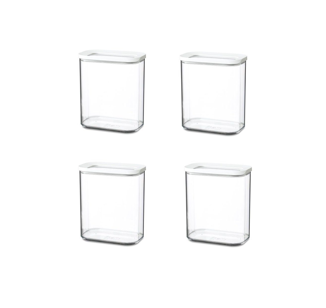 Mepal Vorratsdose 4-tlg. Vorratsdosen Set Modula Kunststoff, 1500 ml weiß, Styrol-Acrylnitril (SAN), Polyethylen (PE)