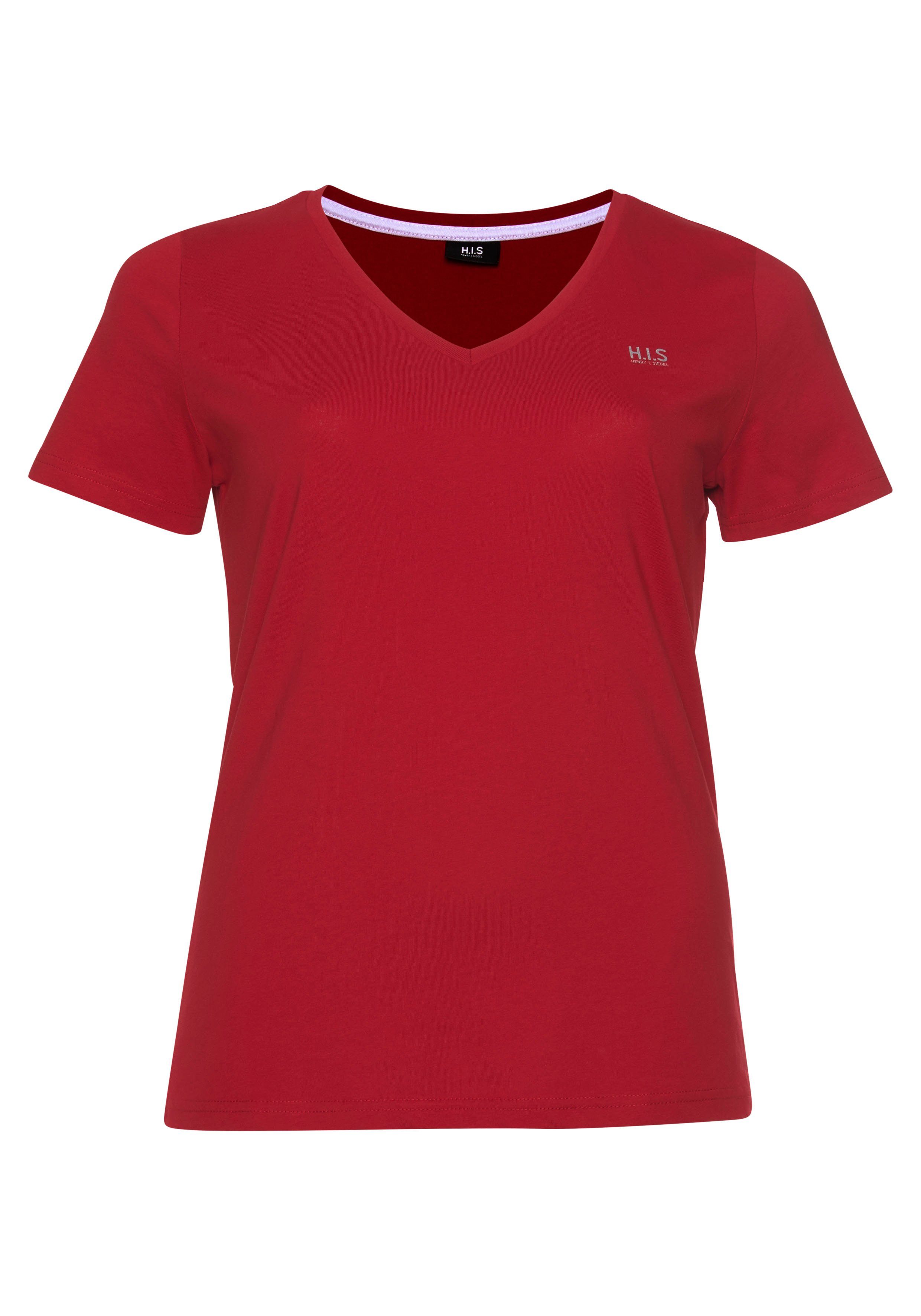 H.I.S marine, Größen Große weiß, rot T-Shirt 3er-Pack) (Spar-Set, Essential-Basics