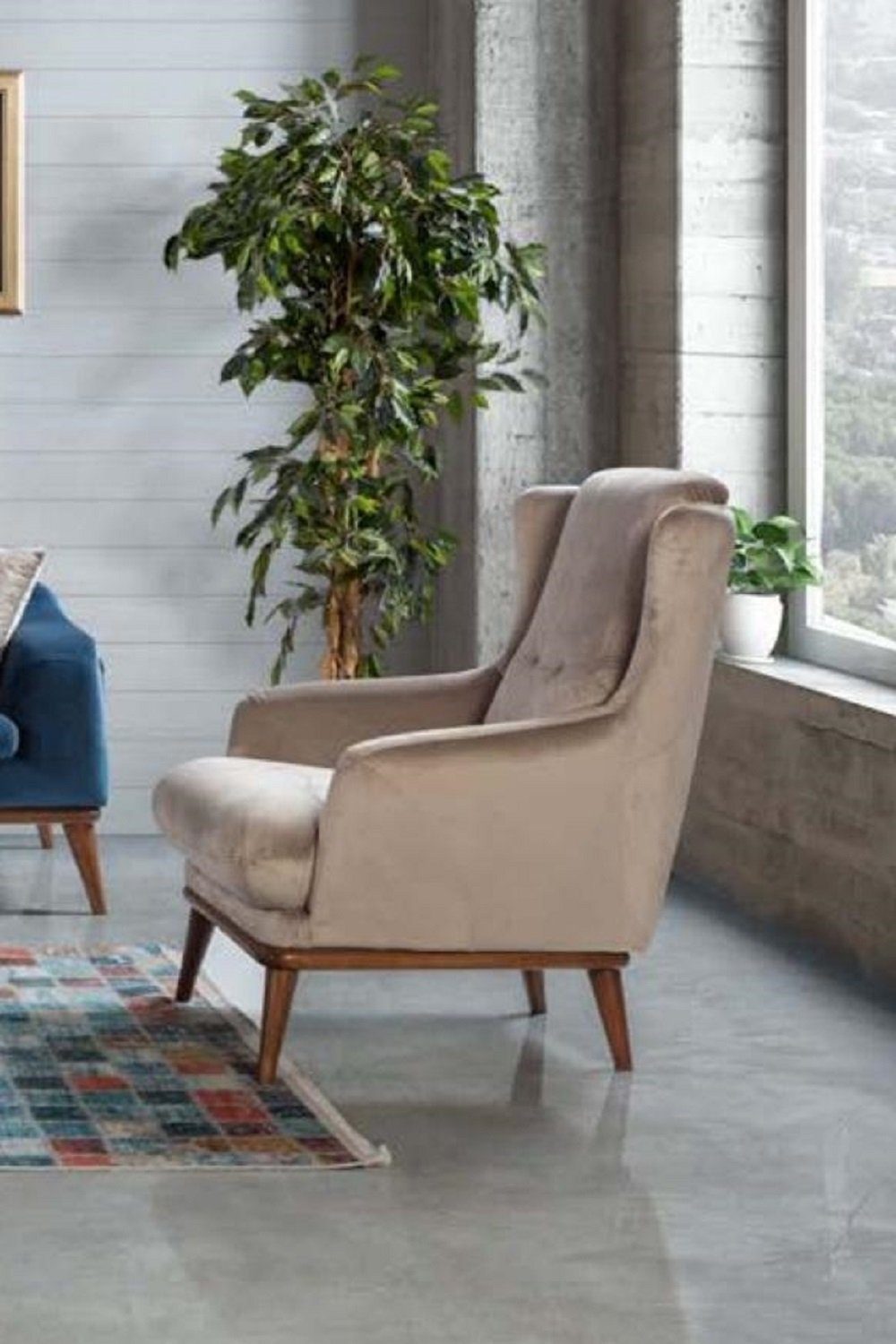 Teile Sessel Sofa Sofagarnitur Sitzer Luxus, 3+3+1 Sofas Wohnzimmer JVmoebel 3